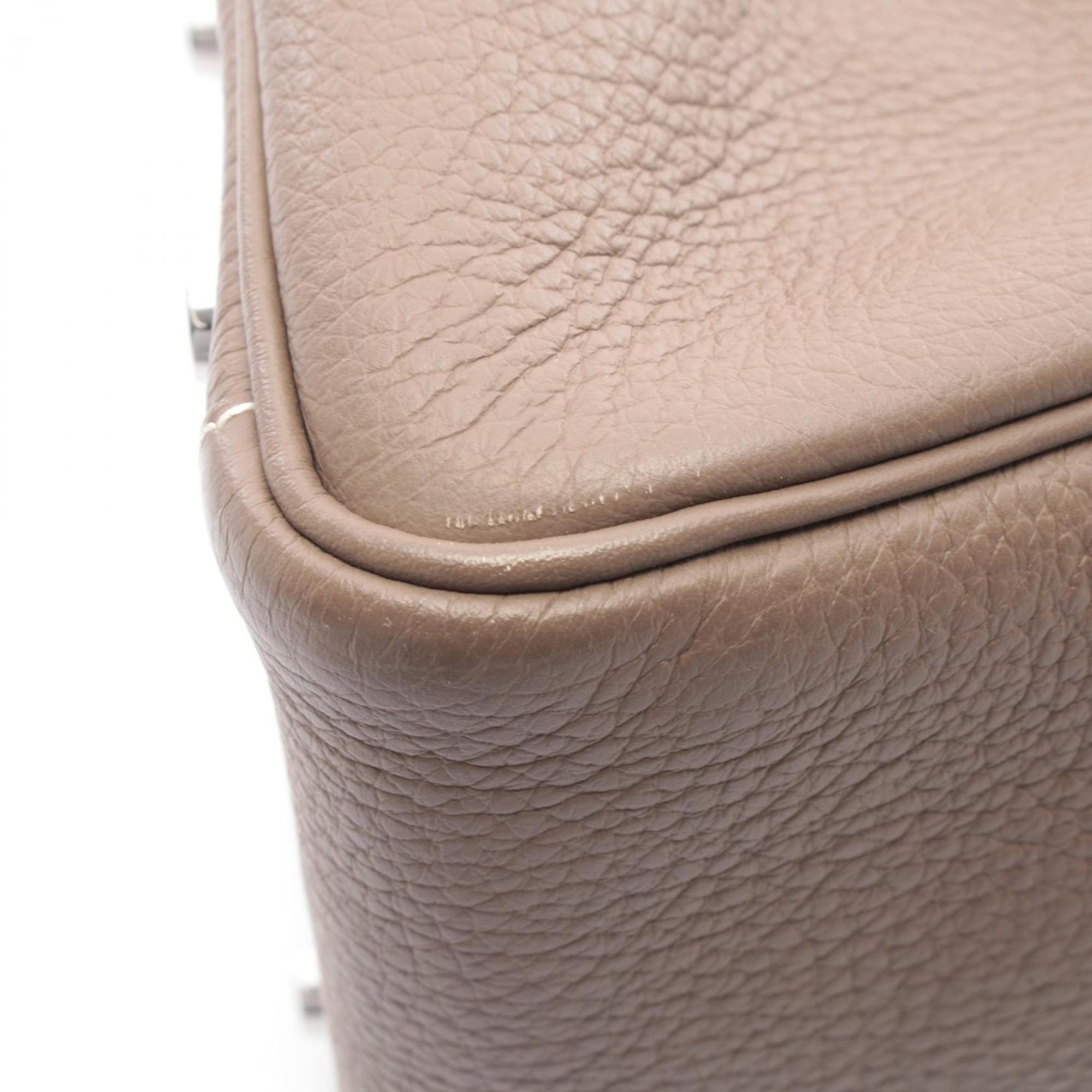 Hermes Gray Taurillon Clemence Leather Leather Handbag Shoulder Bag (Pre-Owned)