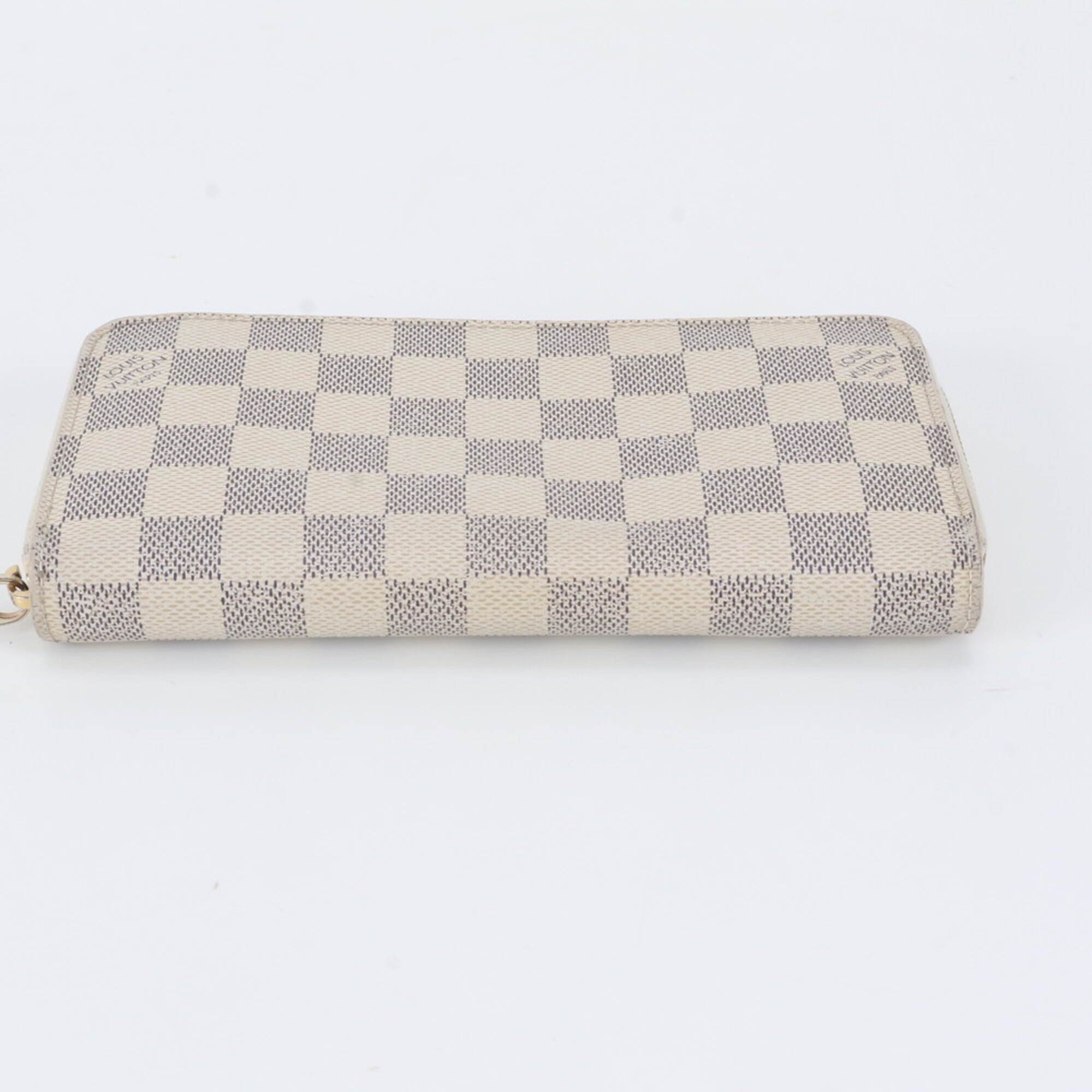 Louis Vuitton White Leather Coated Canvas Long Wallet (Bi-Fold) (Pre-Owned)