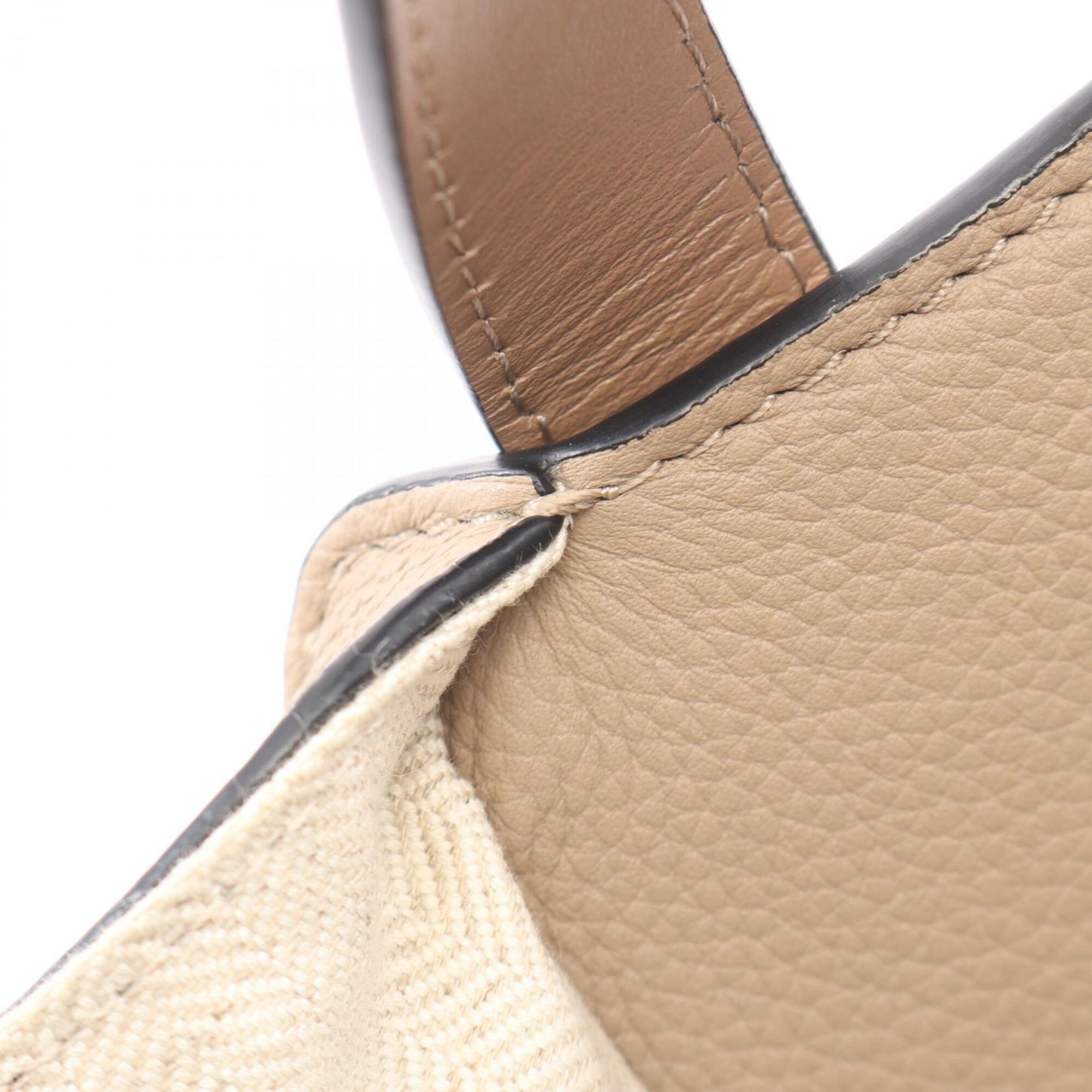 Loewe Beige Gray Leather Handbag (Pre-Owned)