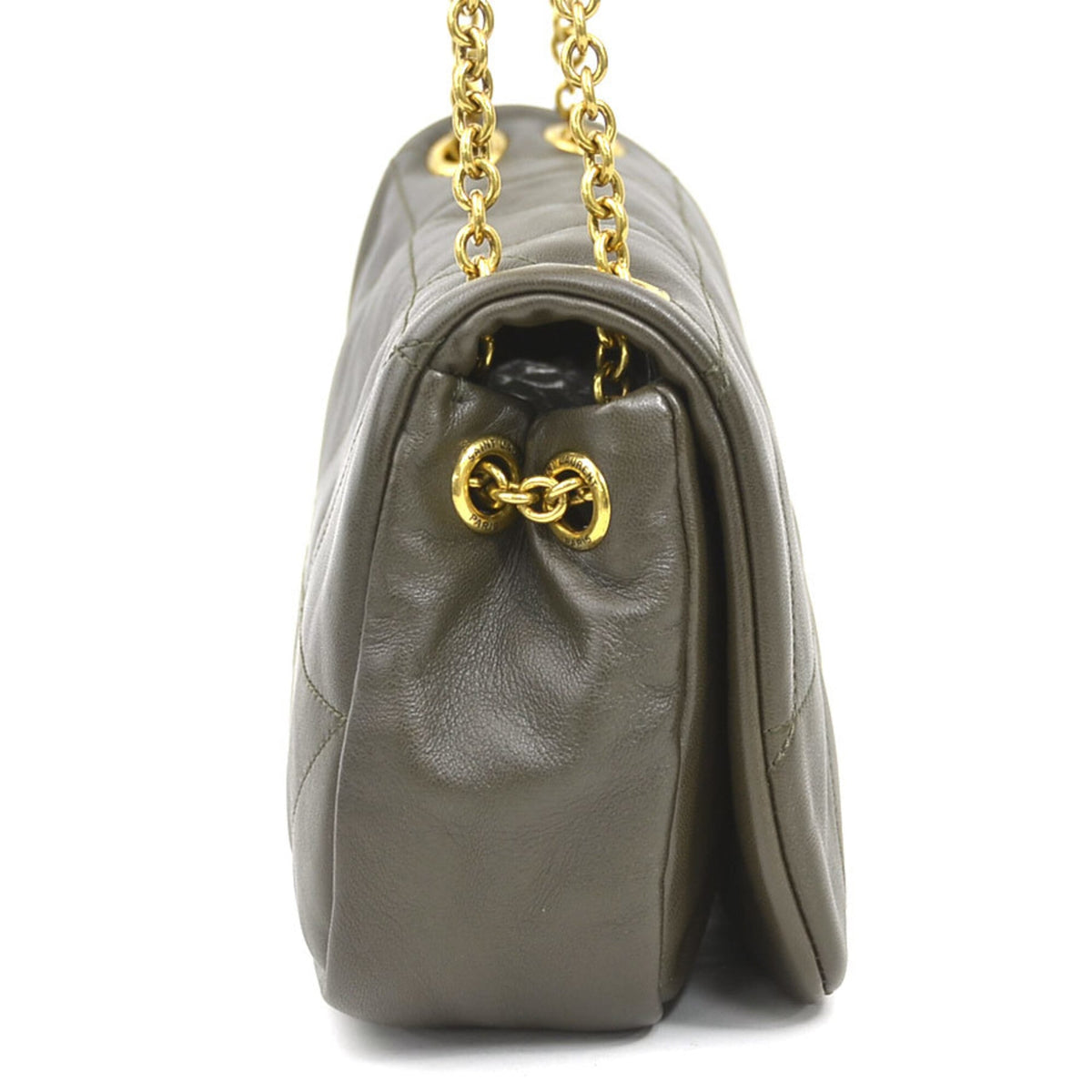 Saint Laurent Khaki Brown Leather Shoulder Bag (Pre-Owned)