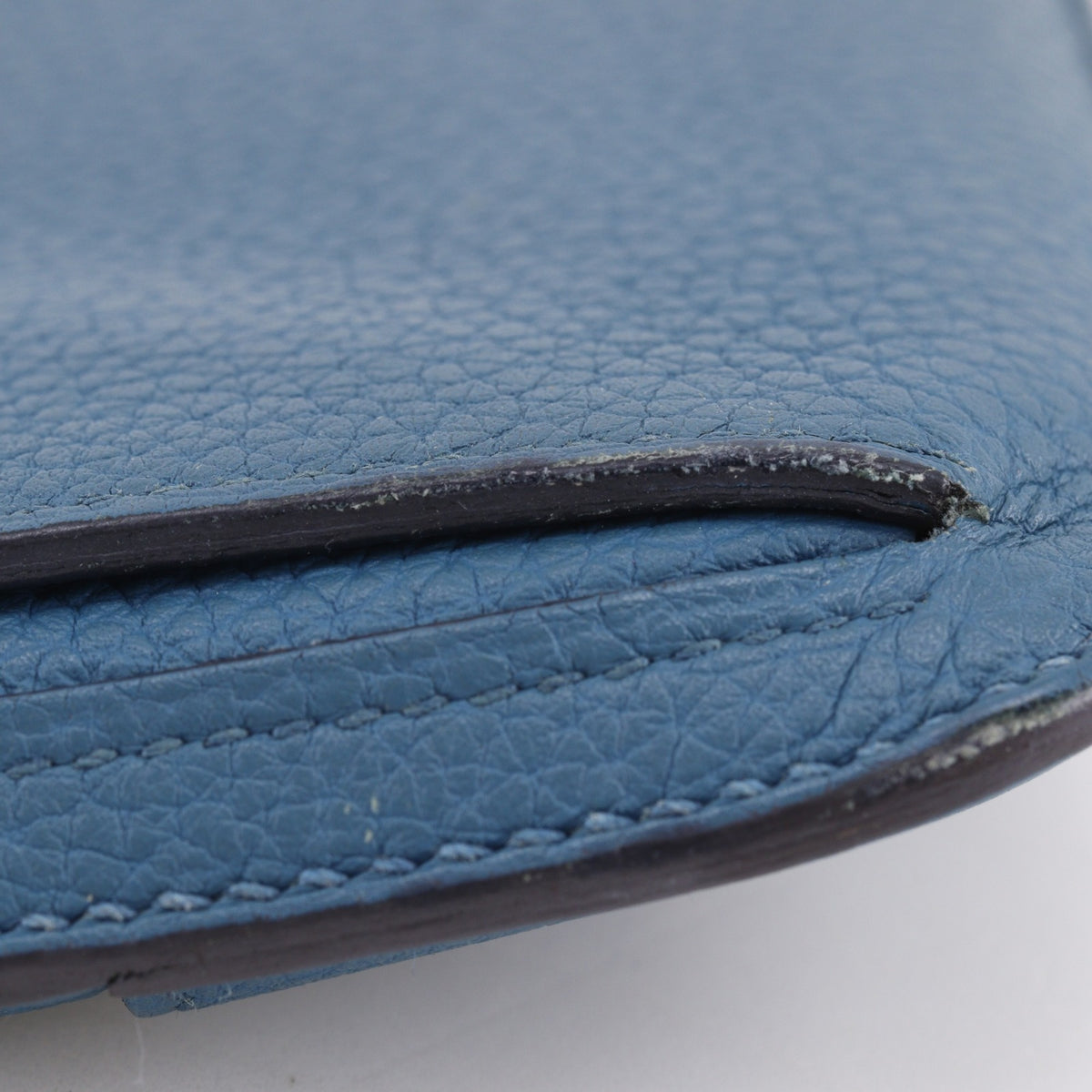 Hermes Dogon Blue Taurillon Clemence Leather Long Wallet (Bi-Fold) (Pre-Owned)