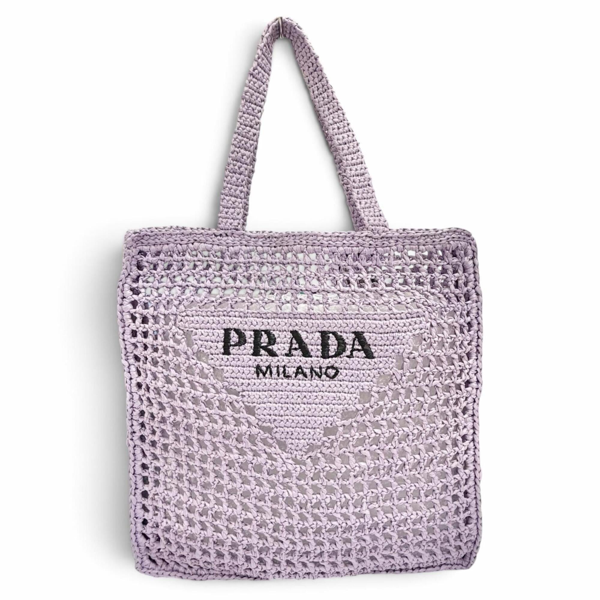Prada Purple Raffia Tote Bag (Pre-Owned)
