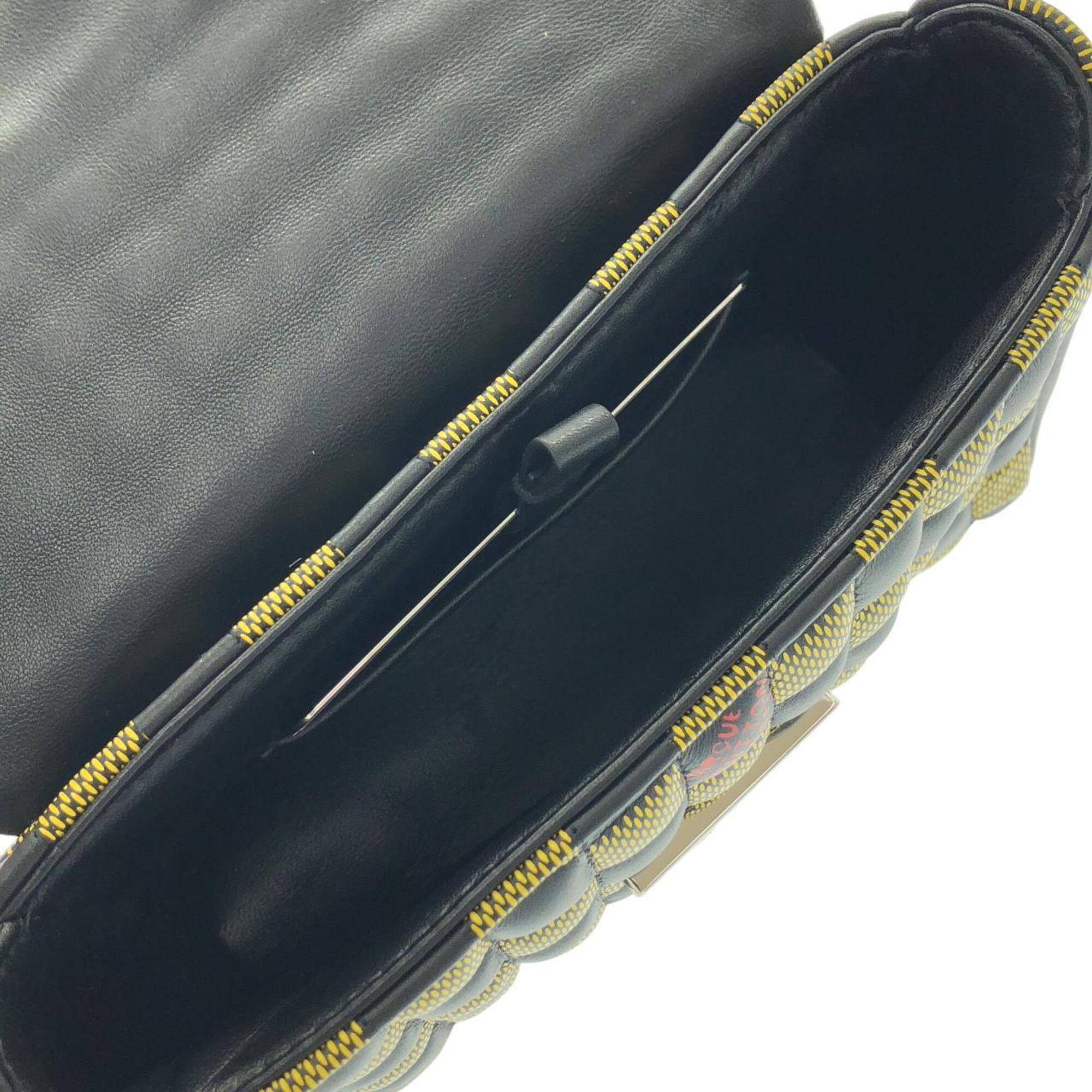 Louis Vuitton Black Yellow Leather Shoulder Bag (Pre-Owned)