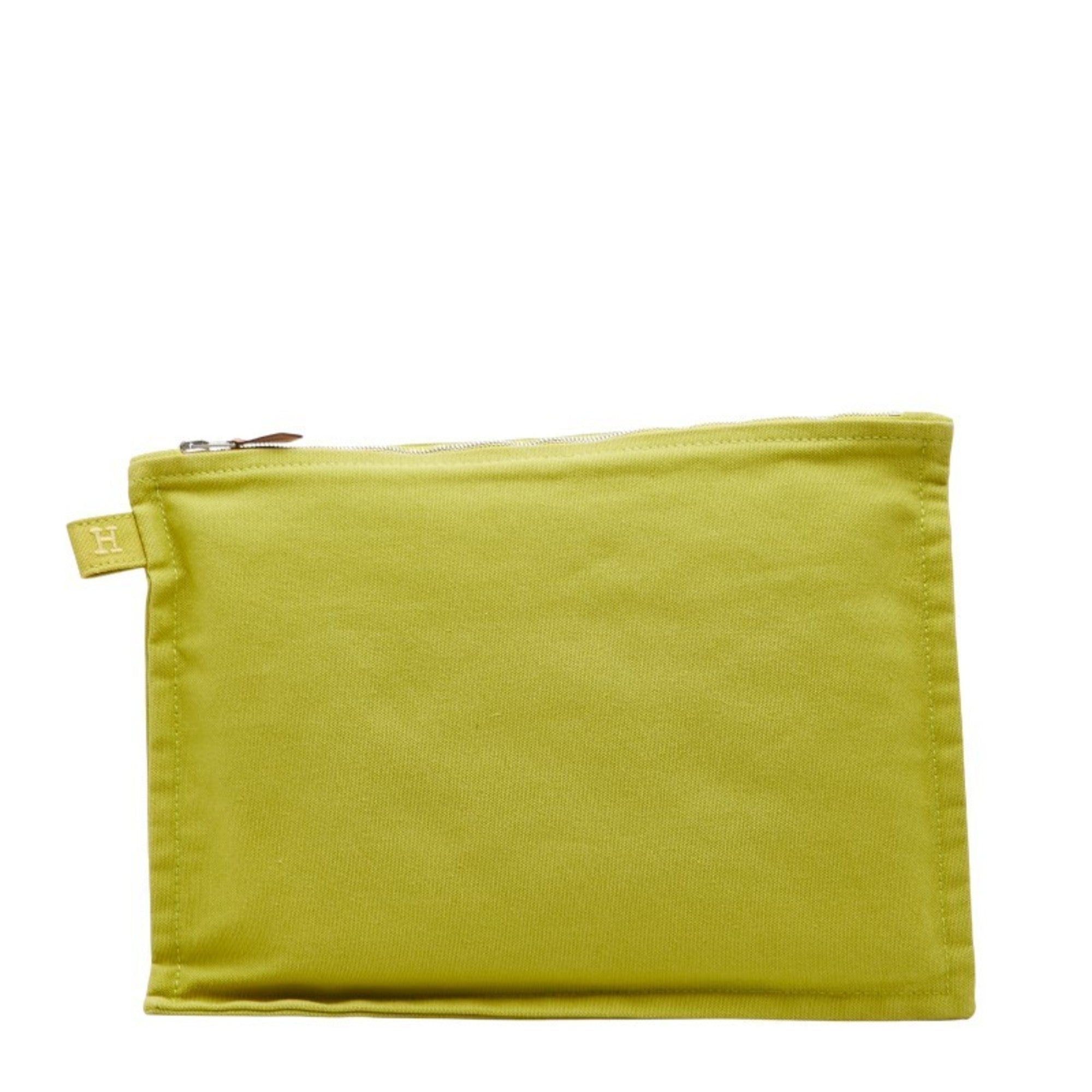 Hermes Green Cotton Pouch (Pre-Owned)