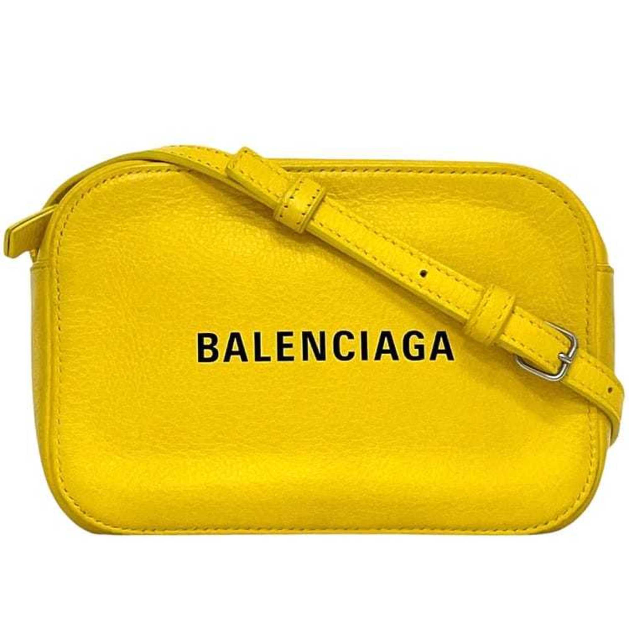 Balenciaga Yellow Leather Pochette Shoulder Bag (Pre-Owned)
