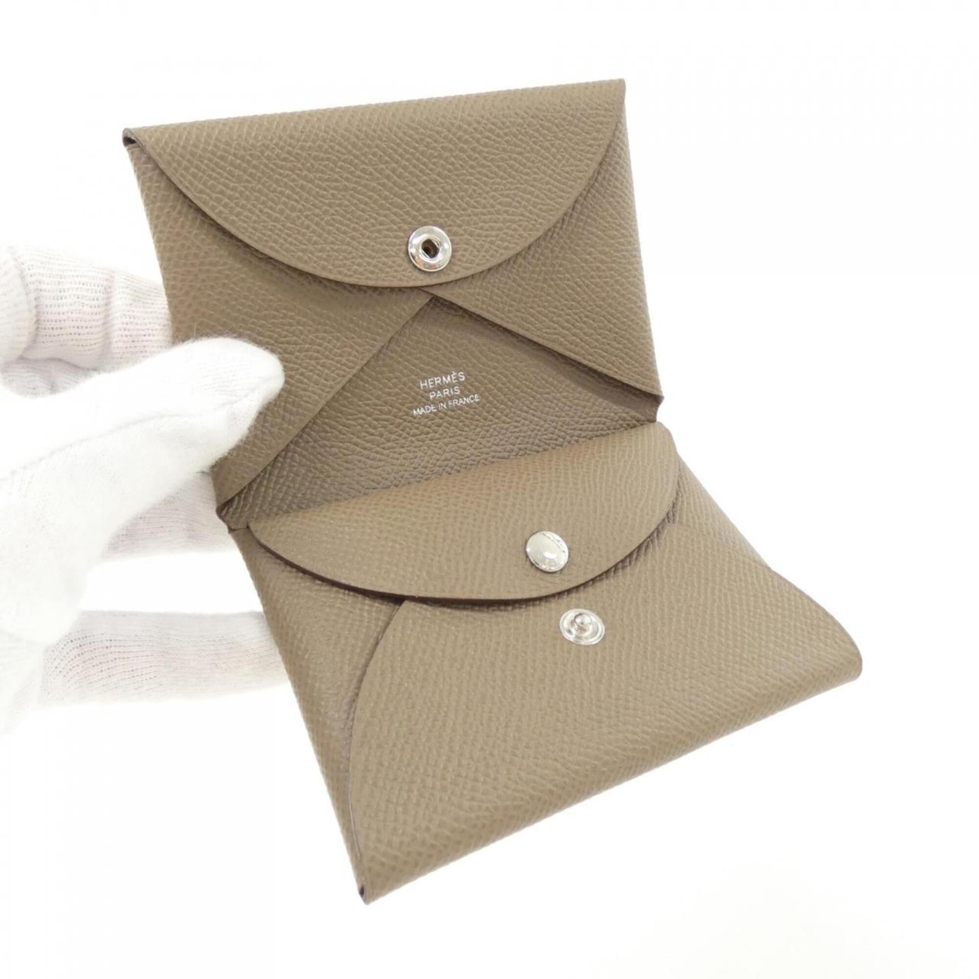 Hermes Etoupe Gray Epsom Leather Coin Purse/Coin Case (Pre-Owned)