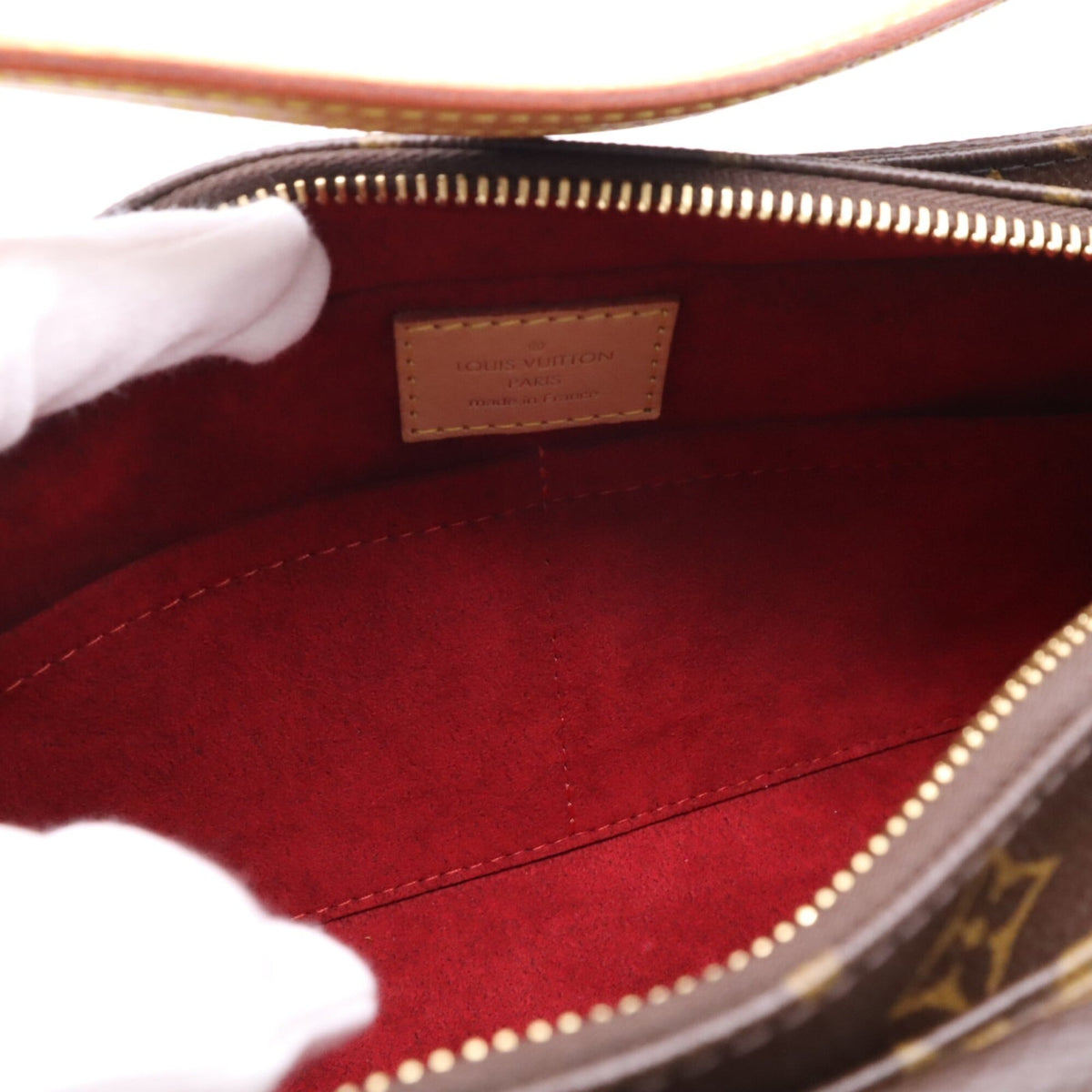 Louis Vuitton Beige Brown Monogram Coated Canvas Handbag (Pre-Owned)