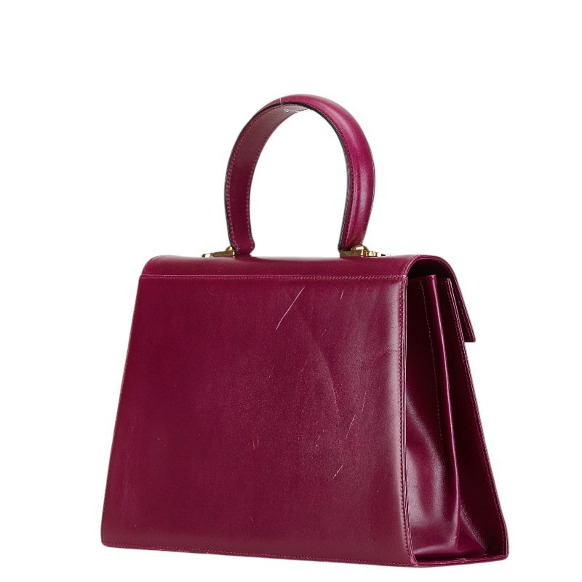 Salvatore Ferragamo Purple Leather Handbag Shoulder Bag (Pre-Owned)