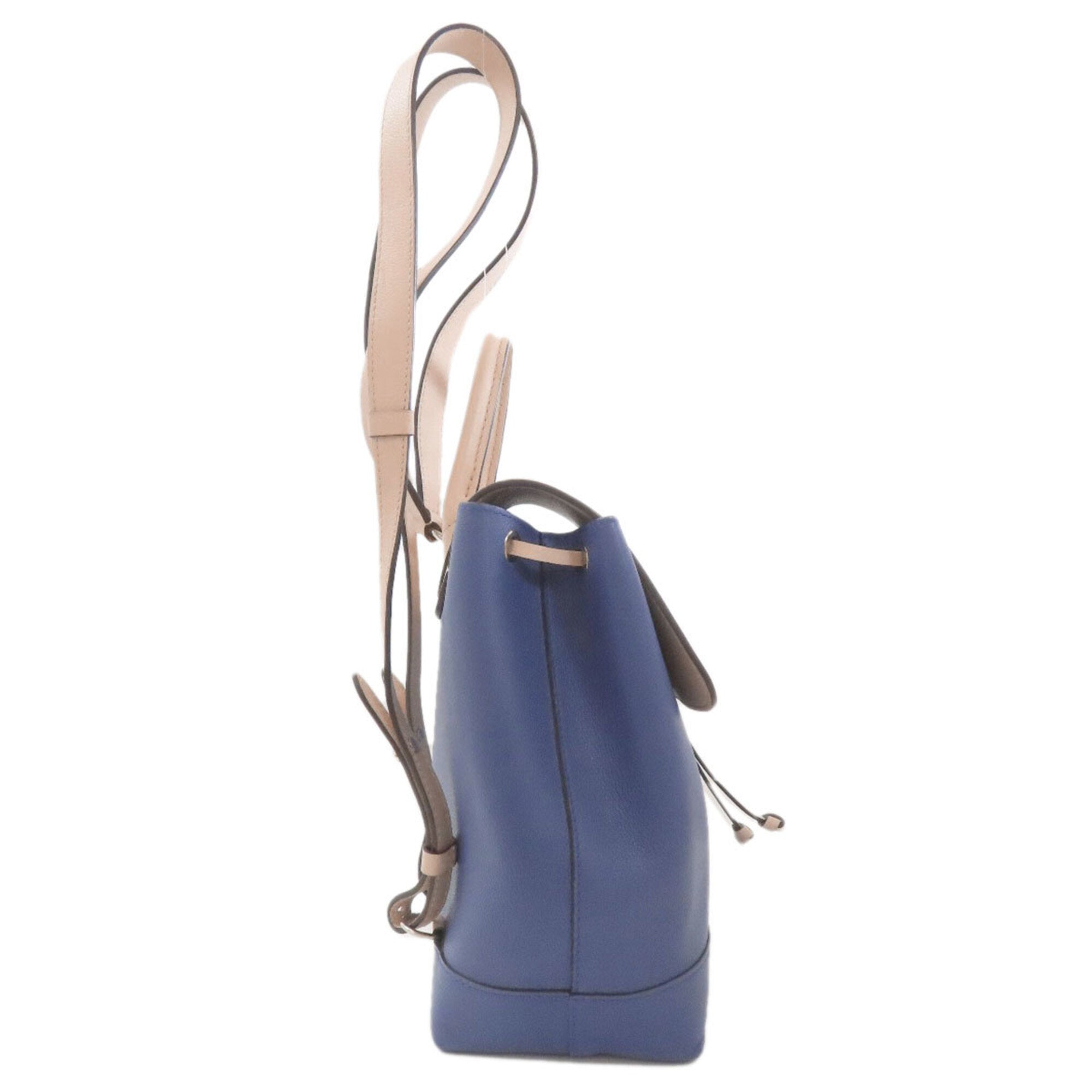 Louis Vuitton Beige Blue Leather Backpack (Pre-Owned)