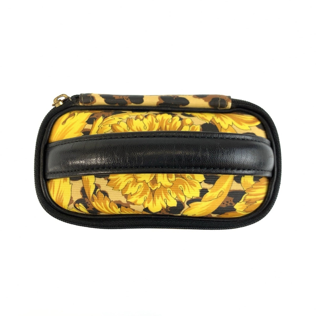 Versace Black Yellow Pvc Handbag Pouch Vanity Bag (Pre-Owned)