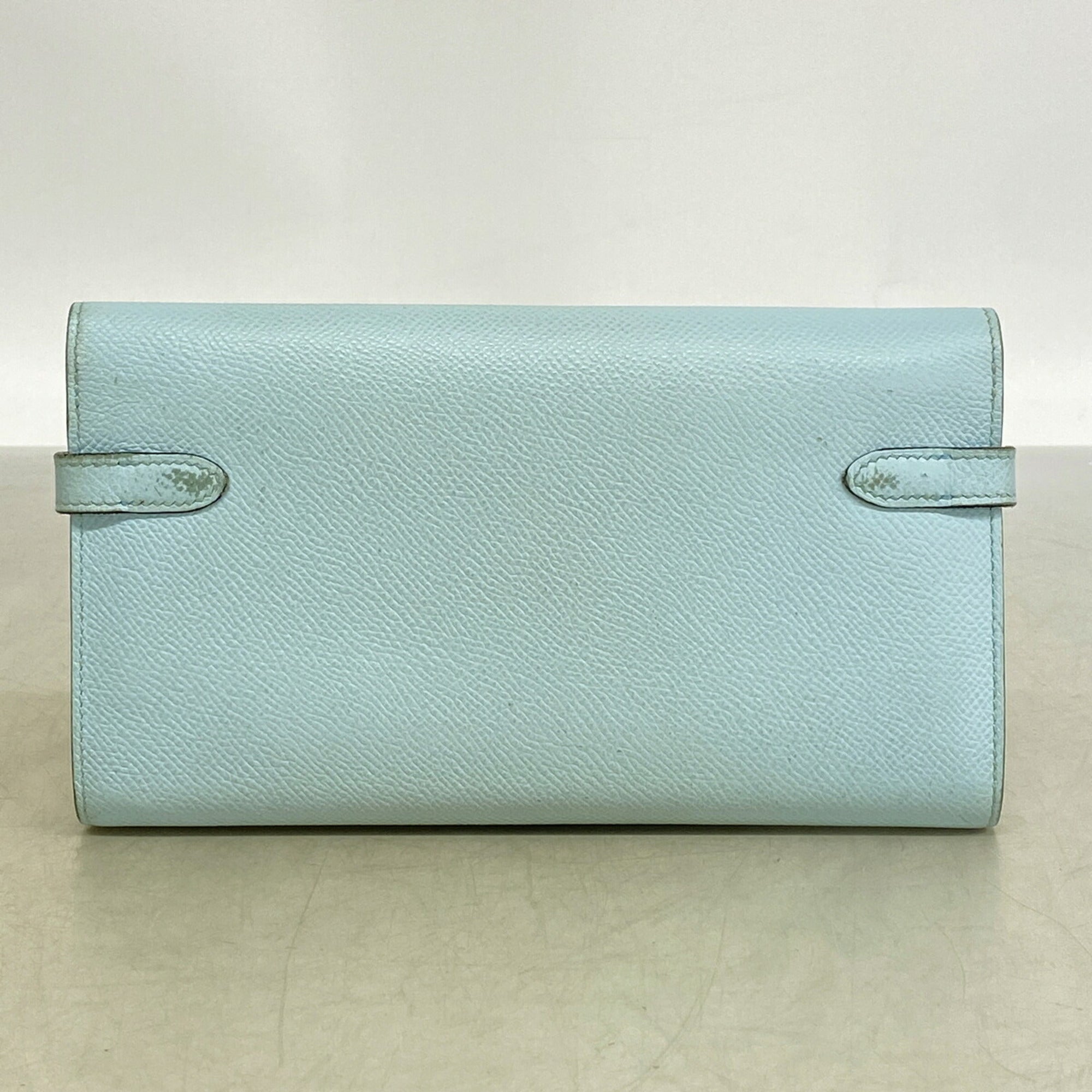 Hermes Blue Zephyr Epsom Leather Leather Long Wallet (Bi-Fold) (Pre-Owned)