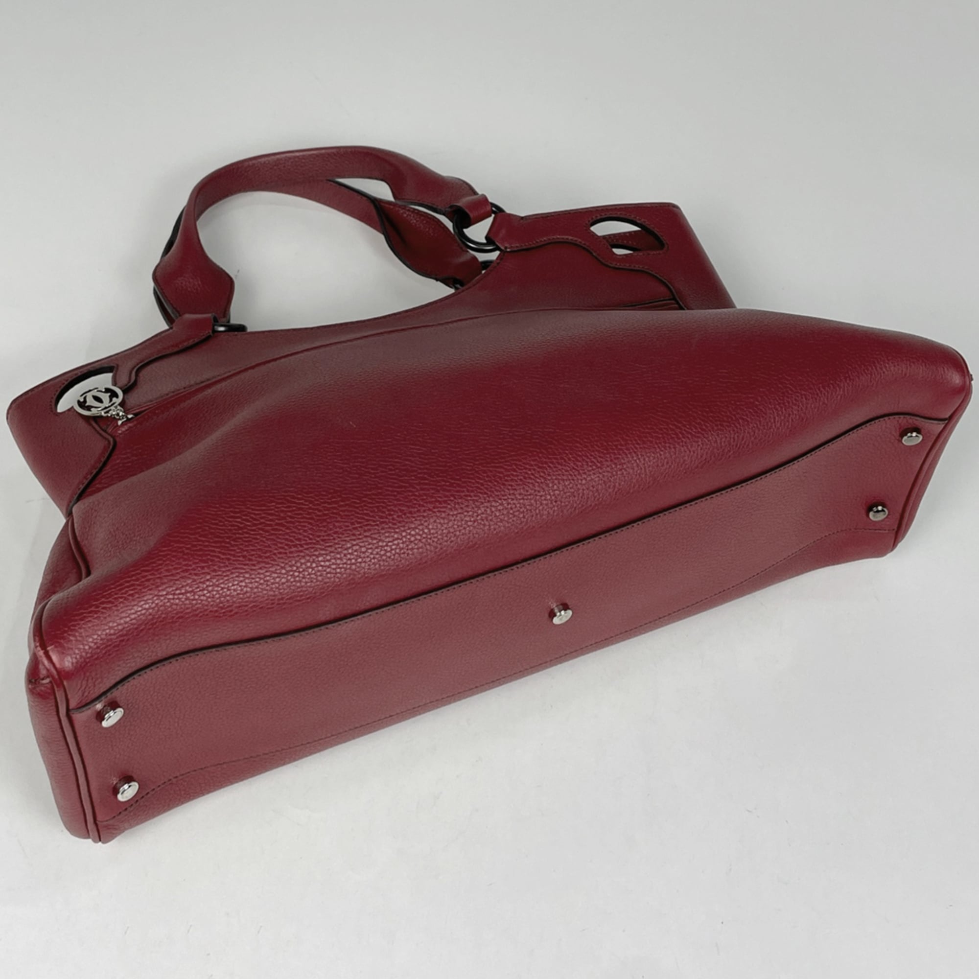 Cartier Marcello Red Color Leather Handbag (Pre-Owned)