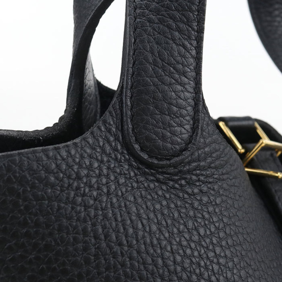 Hermes Black Taurillon Clemence Leather Handbag (Pre-Owned)