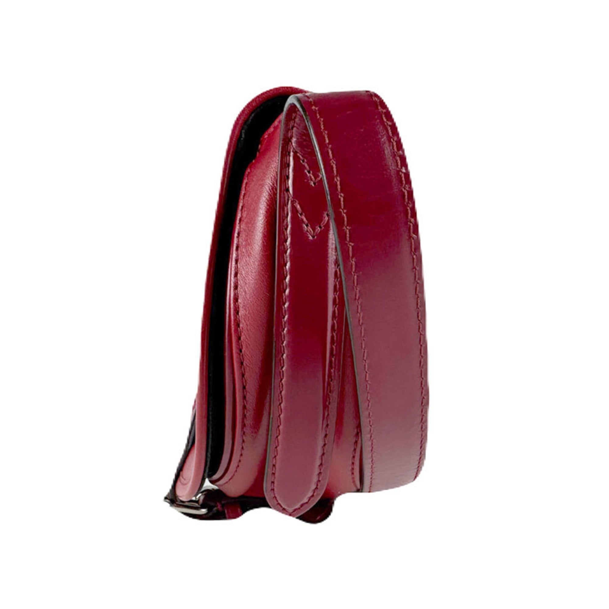 Louis Vuitton Dark Red Leather Shoulder Bag (Pre-Owned)