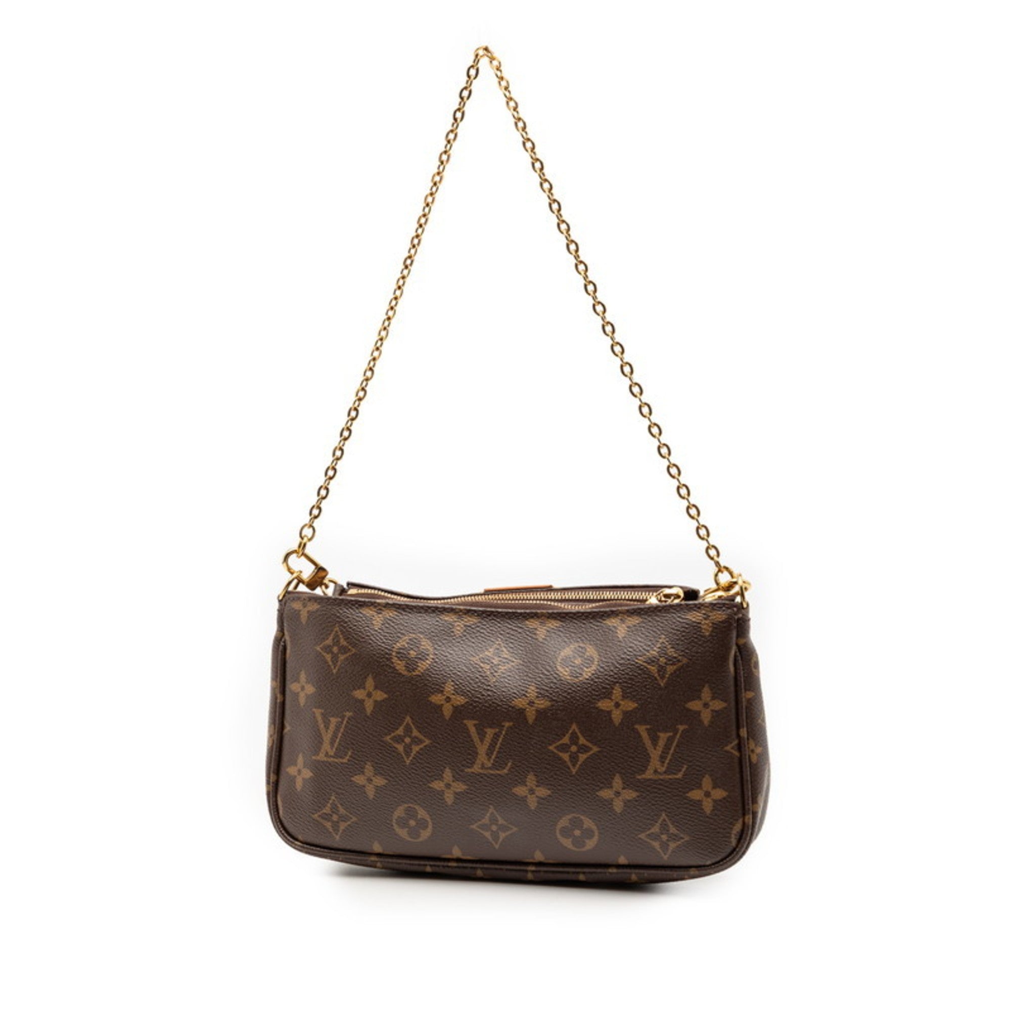 Louis Vuitton Brown Pvc Leather Handbag Pochette Shoulder Bag (Pre-Owned)