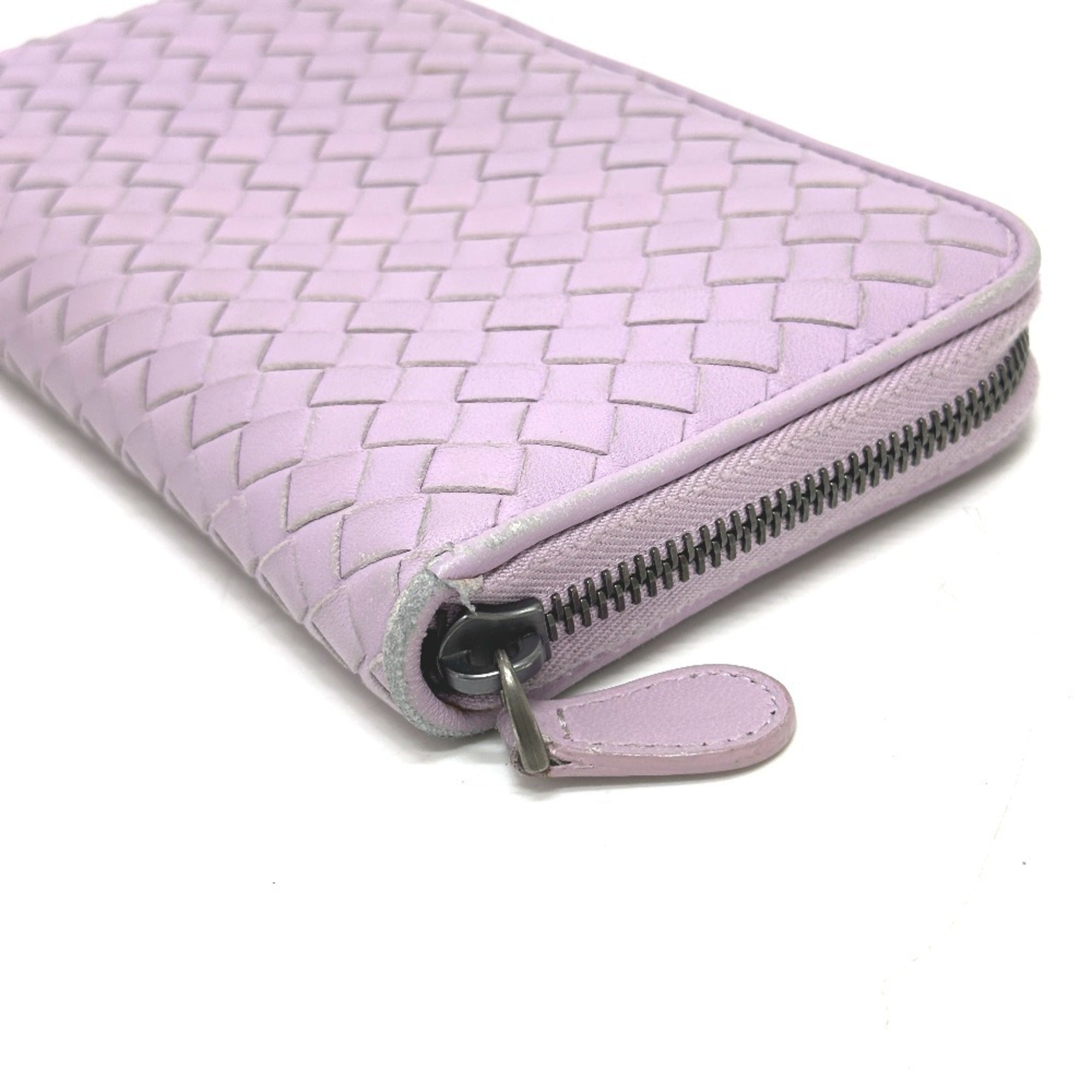 Bottega Veneta Purple Leather Long Wallet (Bi-Fold) (Pre-Owned)