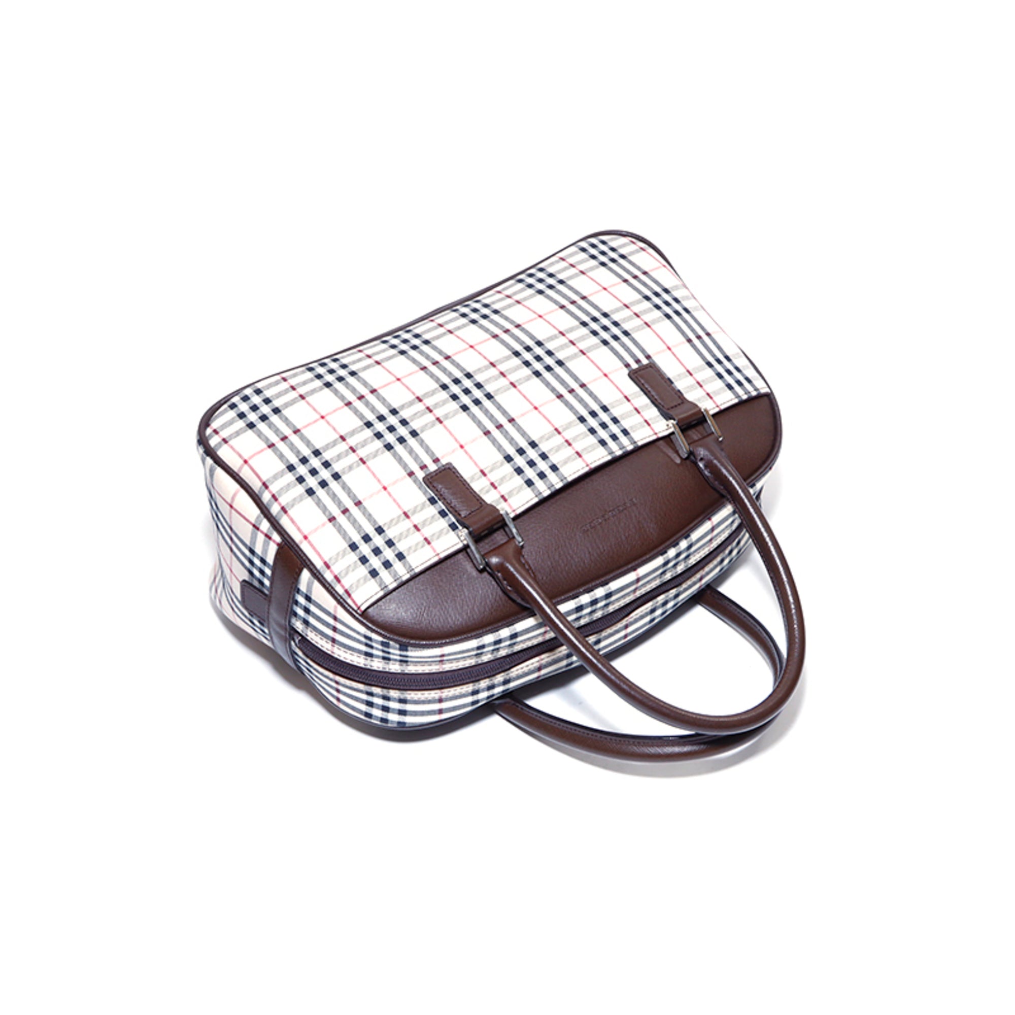 Burberry Beige Brown Canvas Handbag (Pre-Owned)