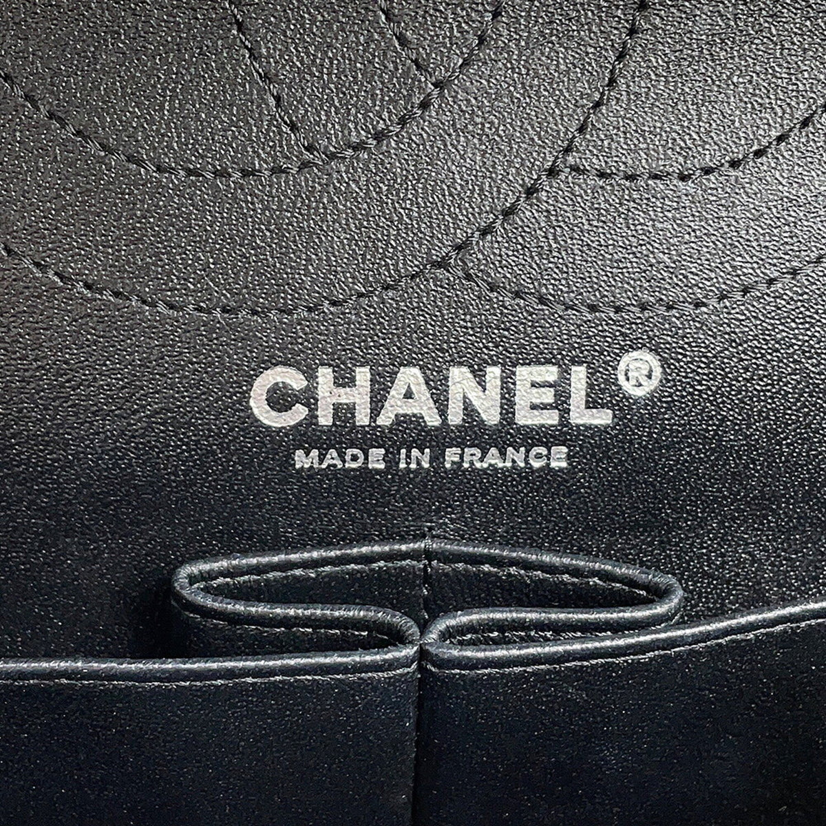 Chanel 2.55 Black Leather Handbag Shoulder Bag (Pre-Owned)