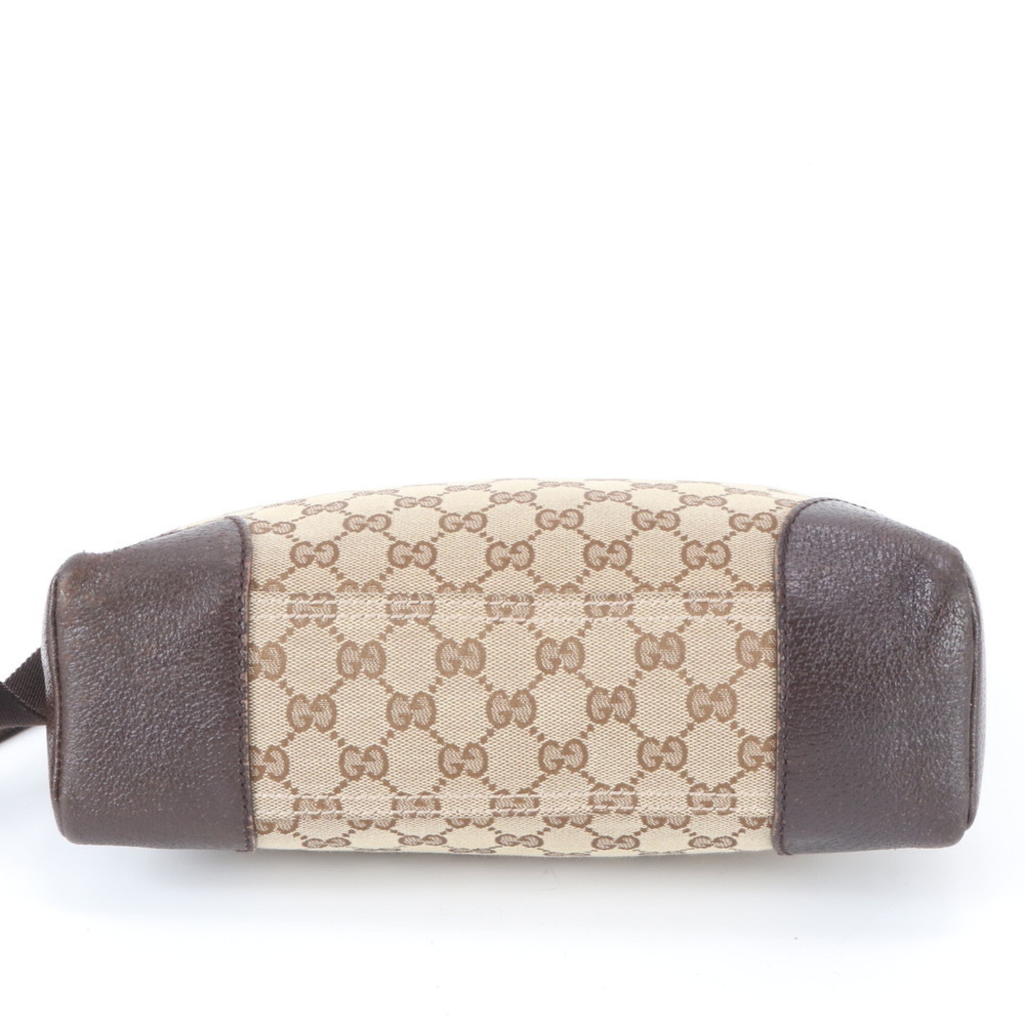 Gucci Gg Canvas Brown Leather Canvas Shoulder Bag Tote Bag (Pre-Owned)