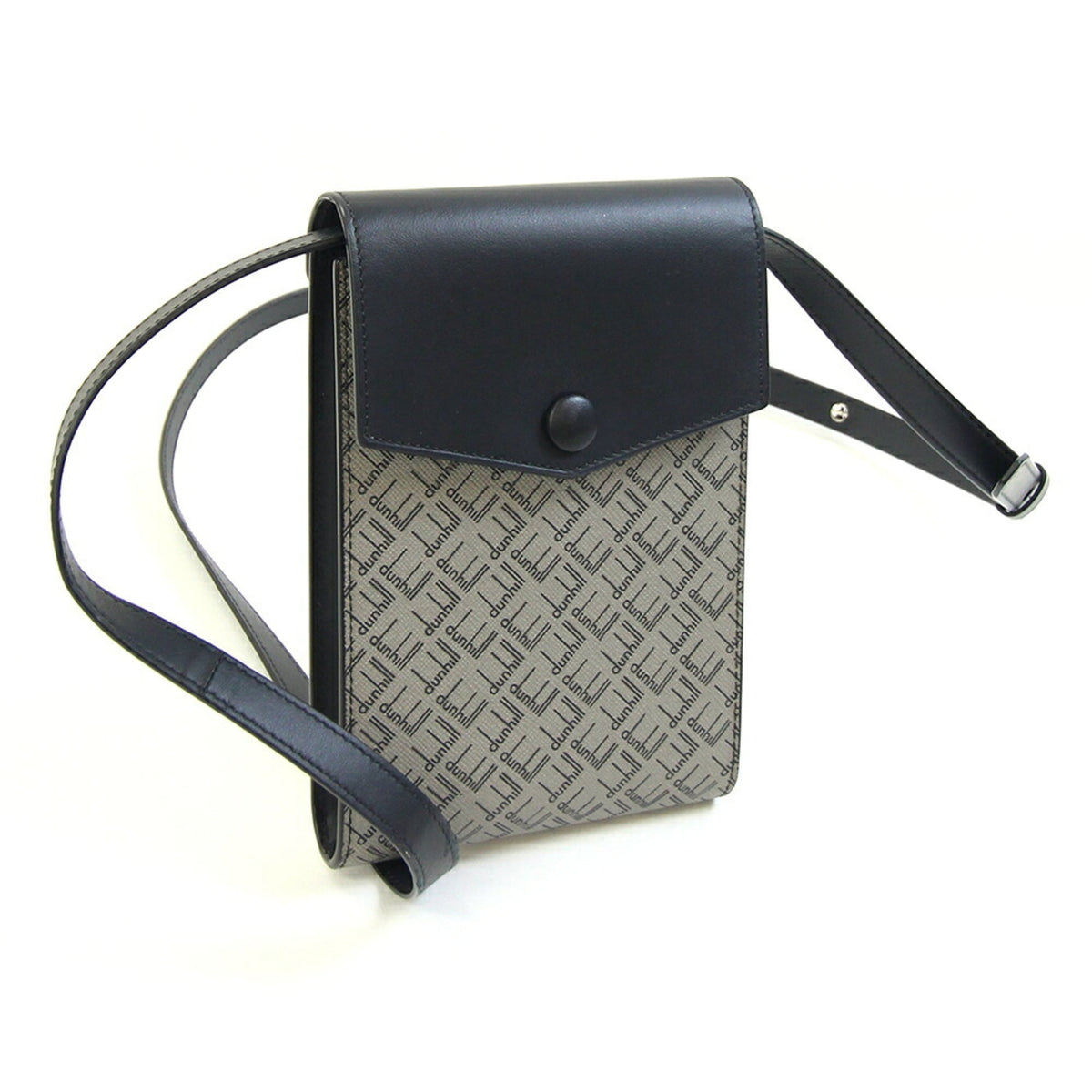 Dunhill Black Gray Pvc Leather Pochette Shoulder Bag (Pre-Owned)