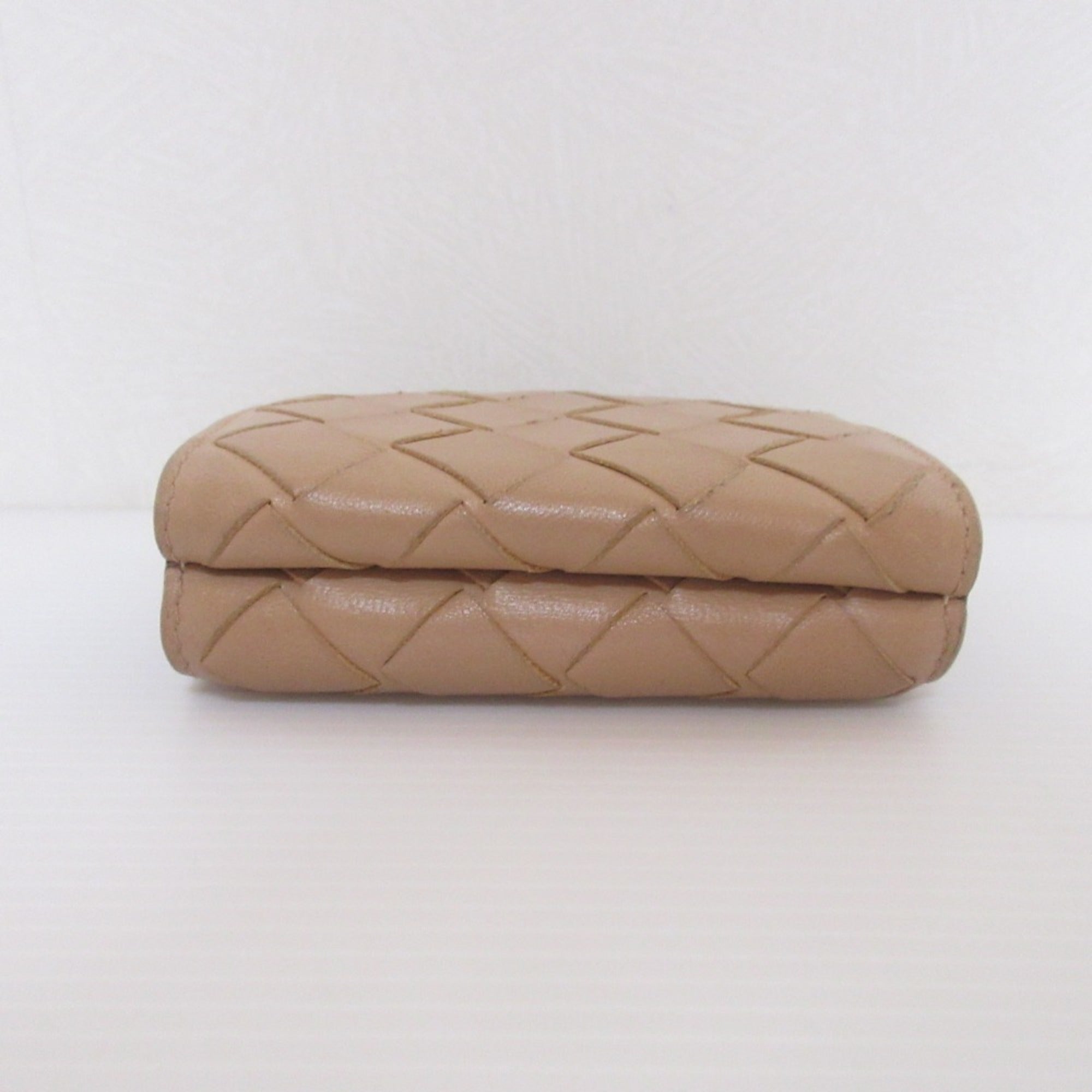 Bottega Veneta Beige Leather Wallet (Tri-Fold) (Pre-Owned)