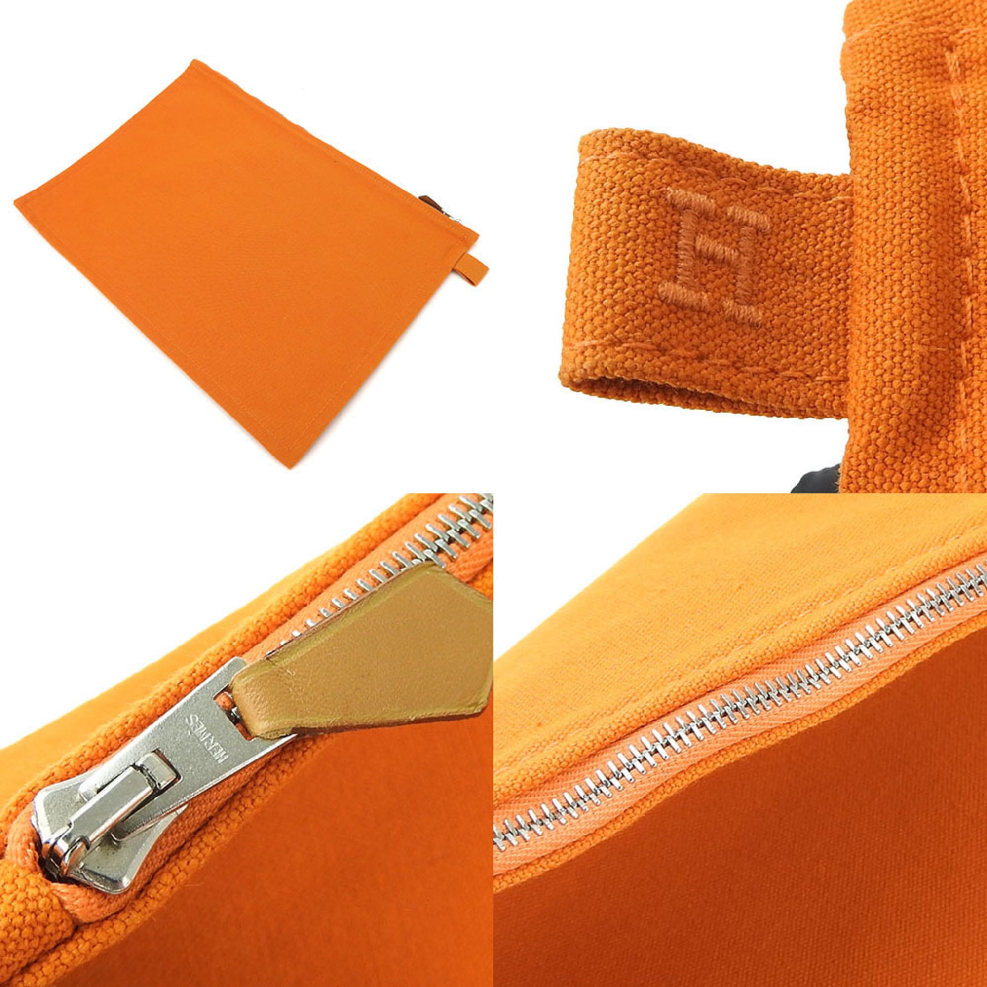 Hermes Bora Bora Orange Canvas Pouch (Pre-Owned)