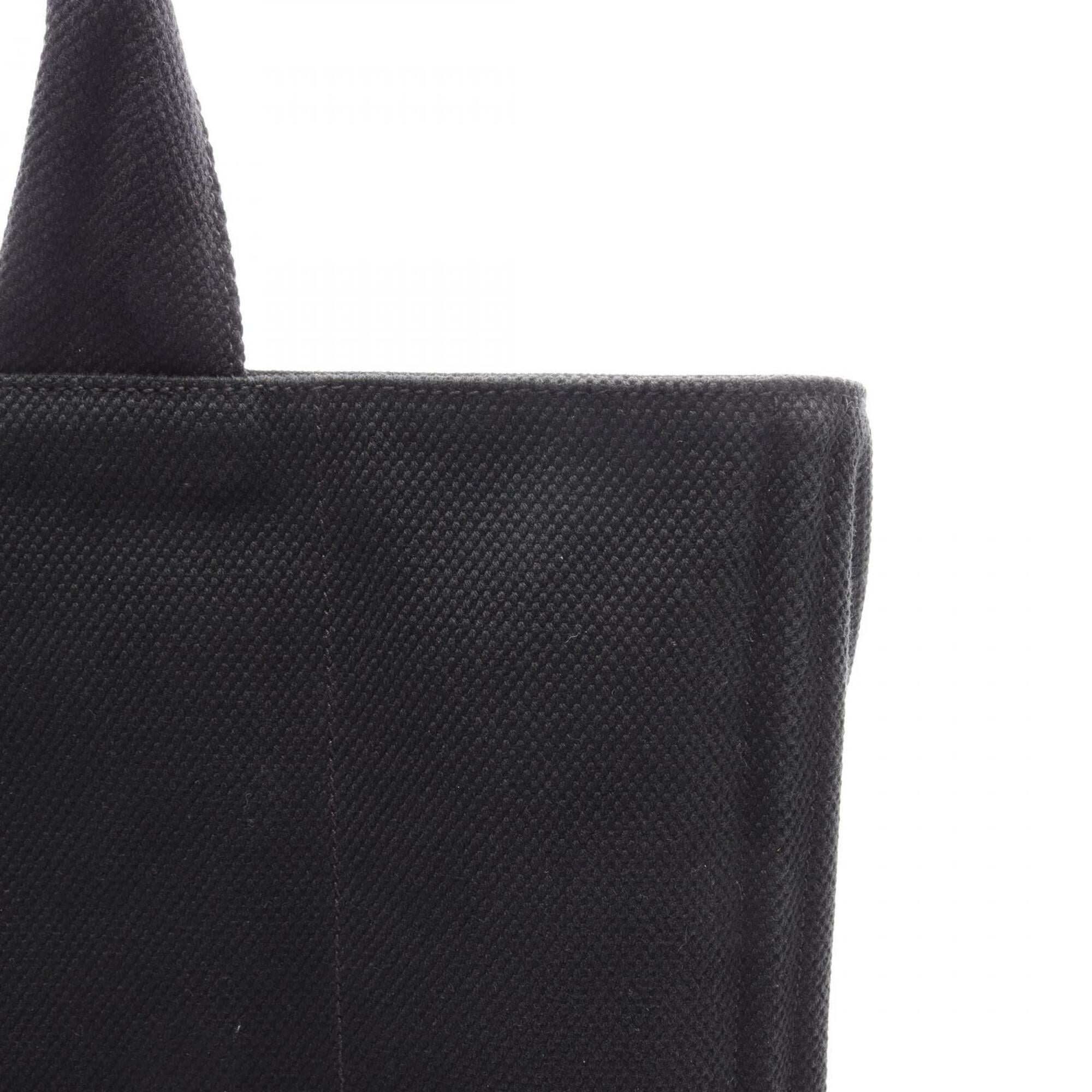 Prada Canapa Black Canvas Handbag Tote Bag (Pre-Owned)