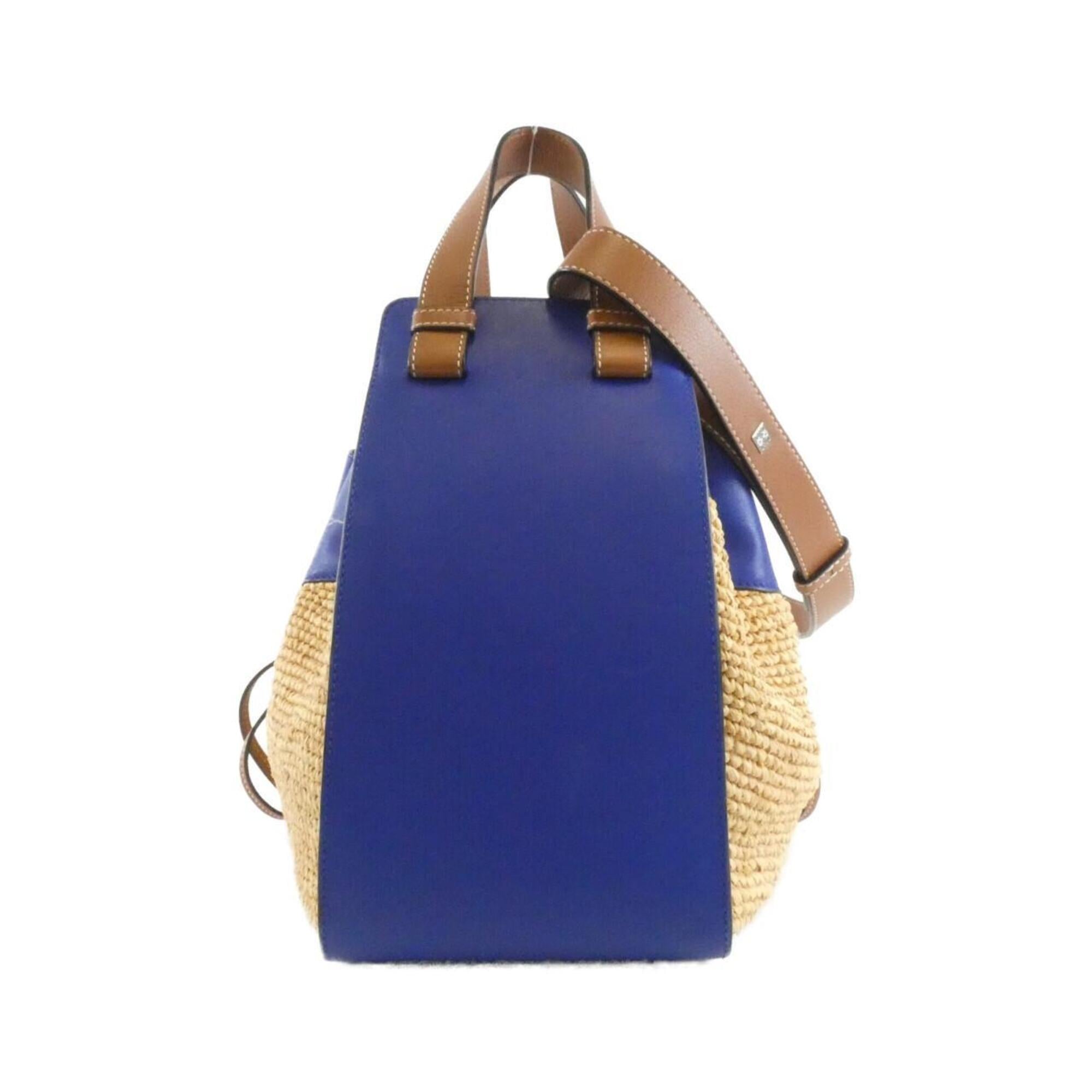 Loewe Blue Raffia Leather Shoulder Bag (Pre-Owned)