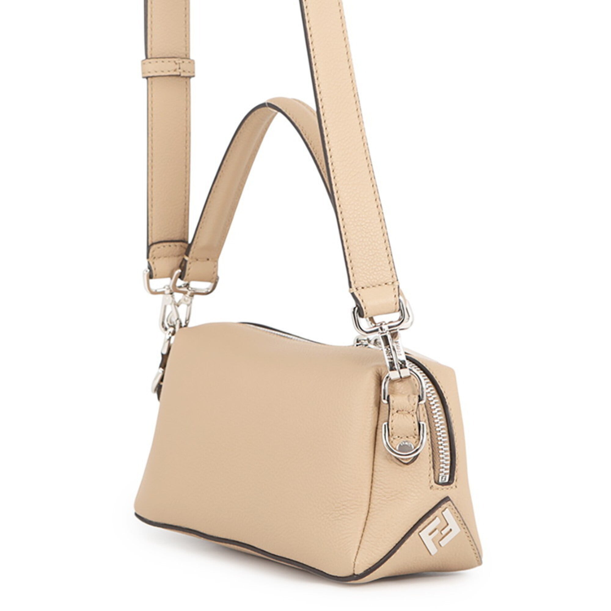 Fendi Beige Leather Handbag Shoulder Bag (Pre-Owned)