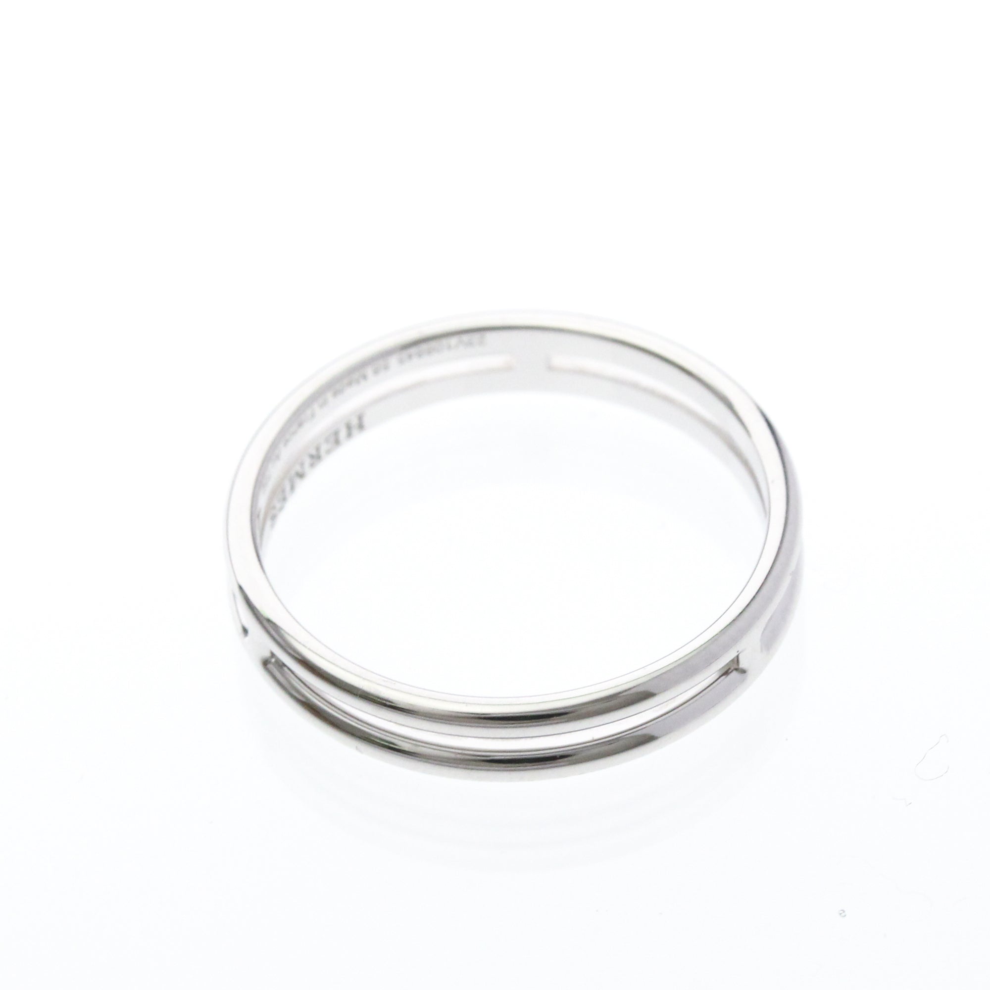 Hermes Ariane Wedding Band Ring 18K White Gold Silver White_Gold Ring Jewelry (Pre-Owned)