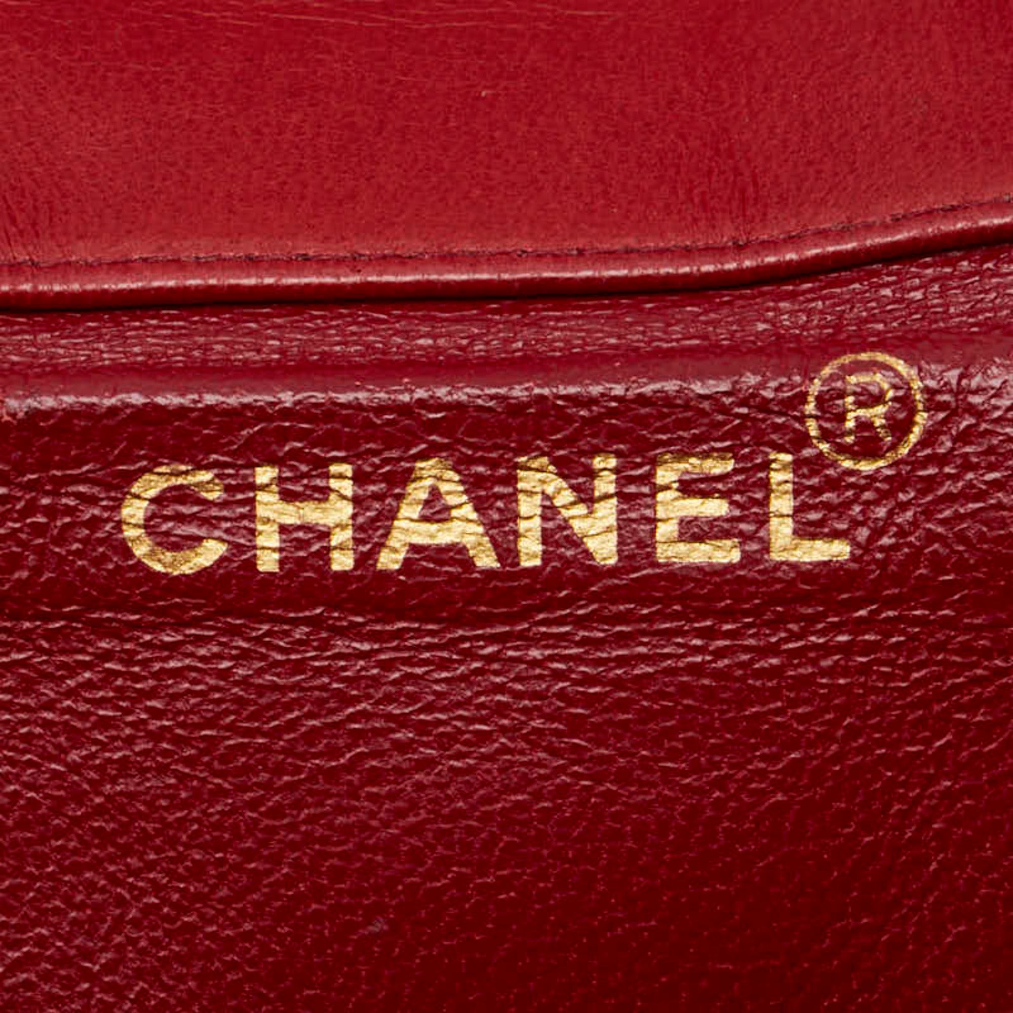 Chanel Red Color Leather Backpack (Pre-Owned)