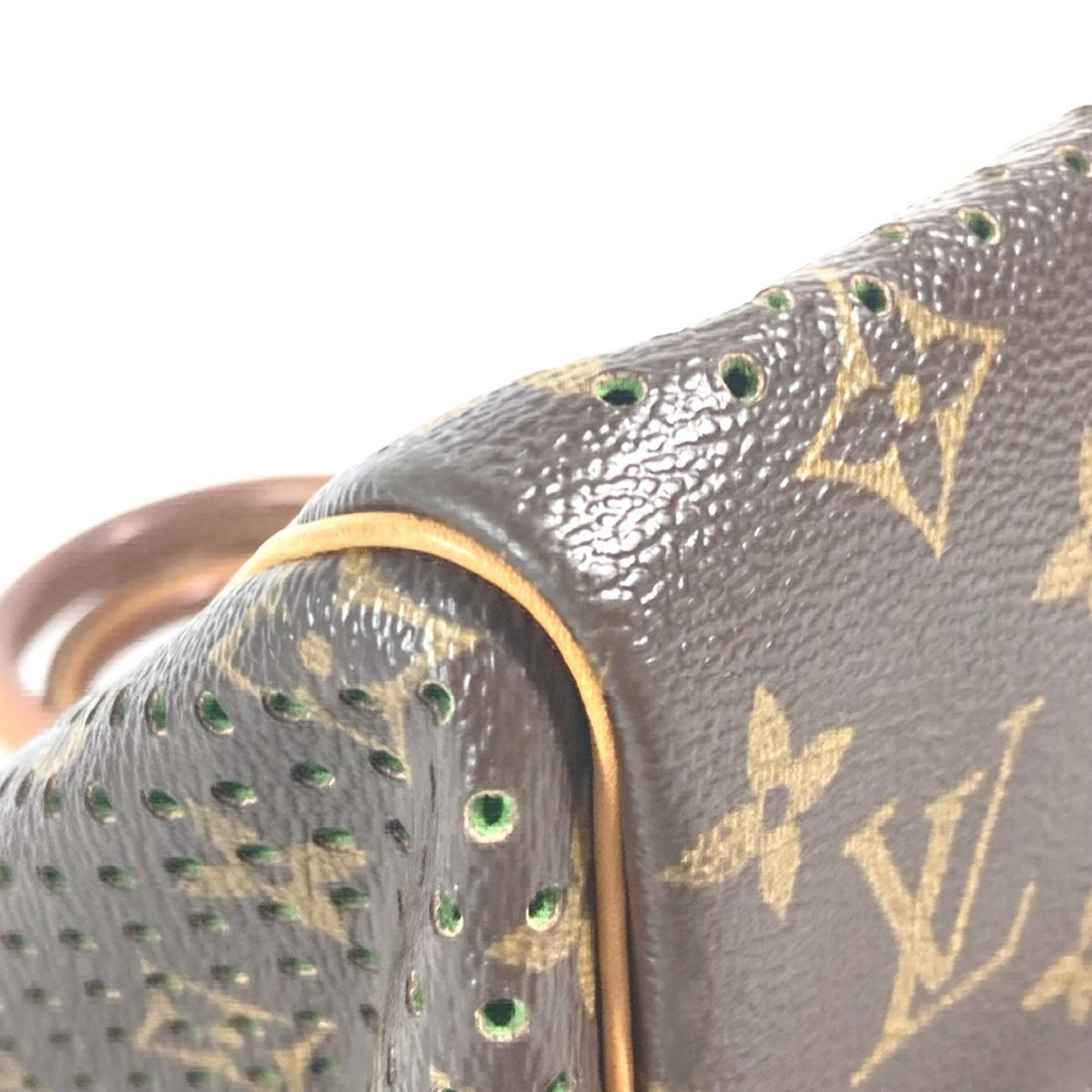 Louis Vuitton Brown Green Monogram Boston Bag Handbag (Pre-Owned)