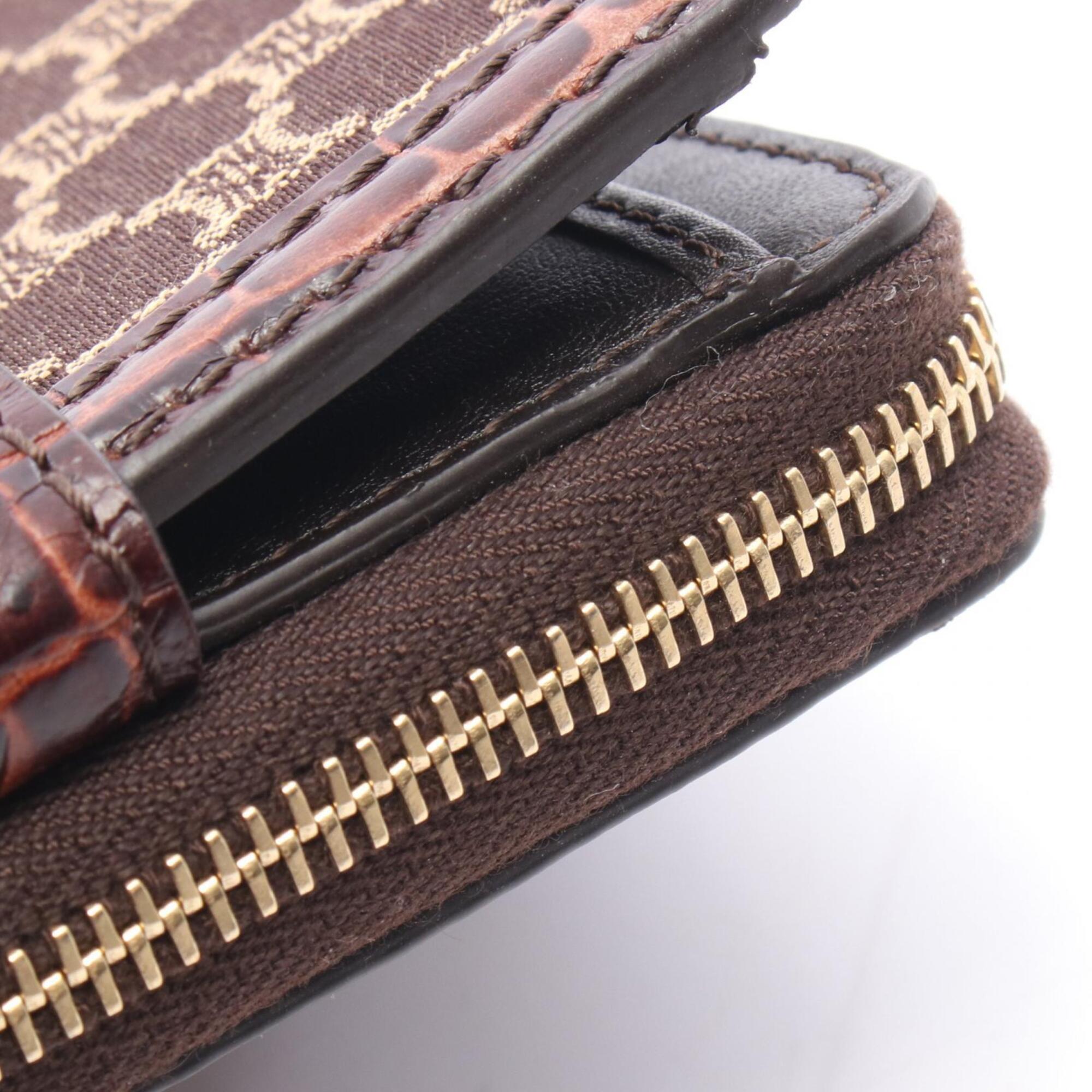 Celine Brown Canvas Leather Wallet (Bi-Fold) (Pre-Owned)