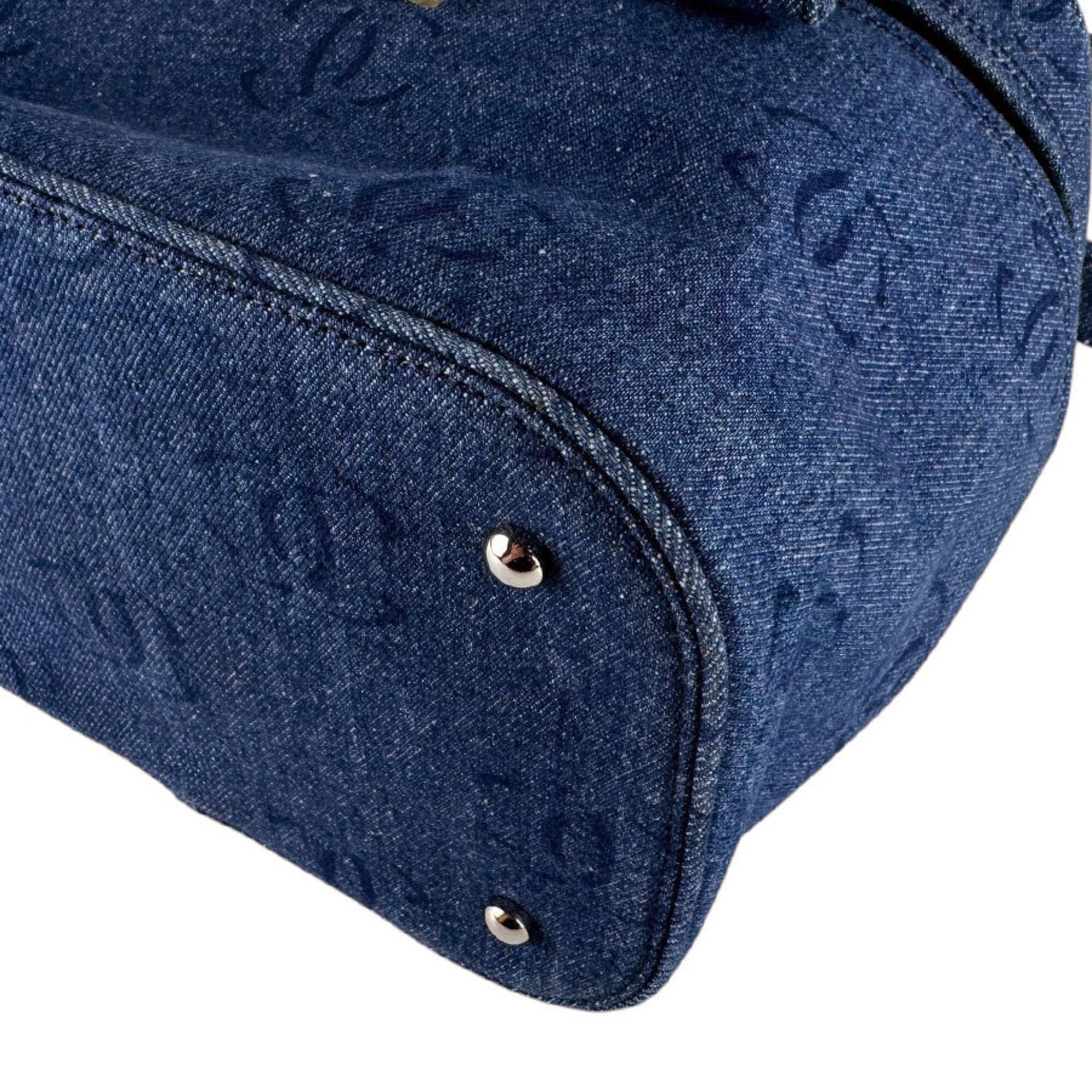 Chanel Blue Denim Shoulder Bag Vanity Bag (Pre-Owned)