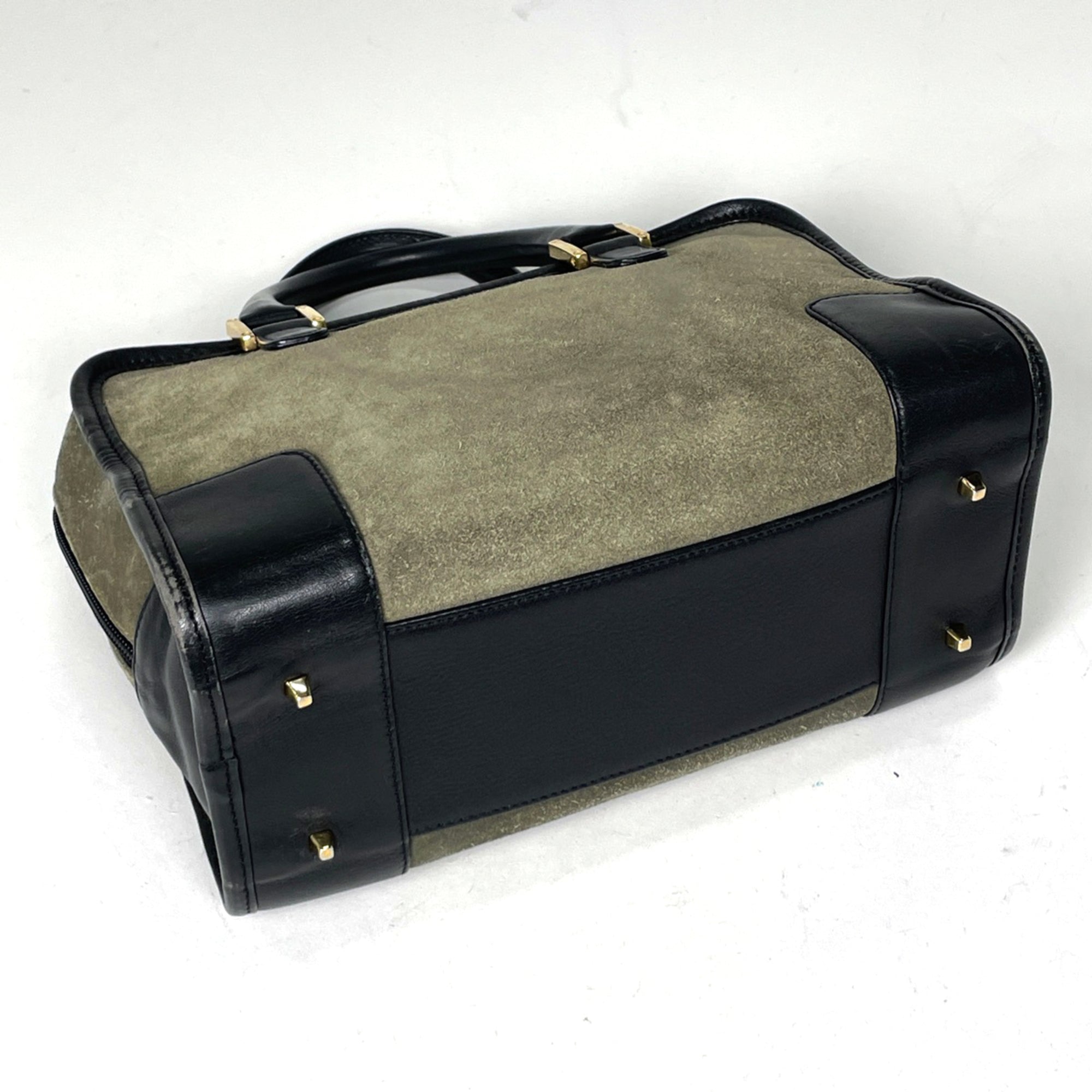 Loewe Khaki Suede Leather Handbag (Pre-Owned)