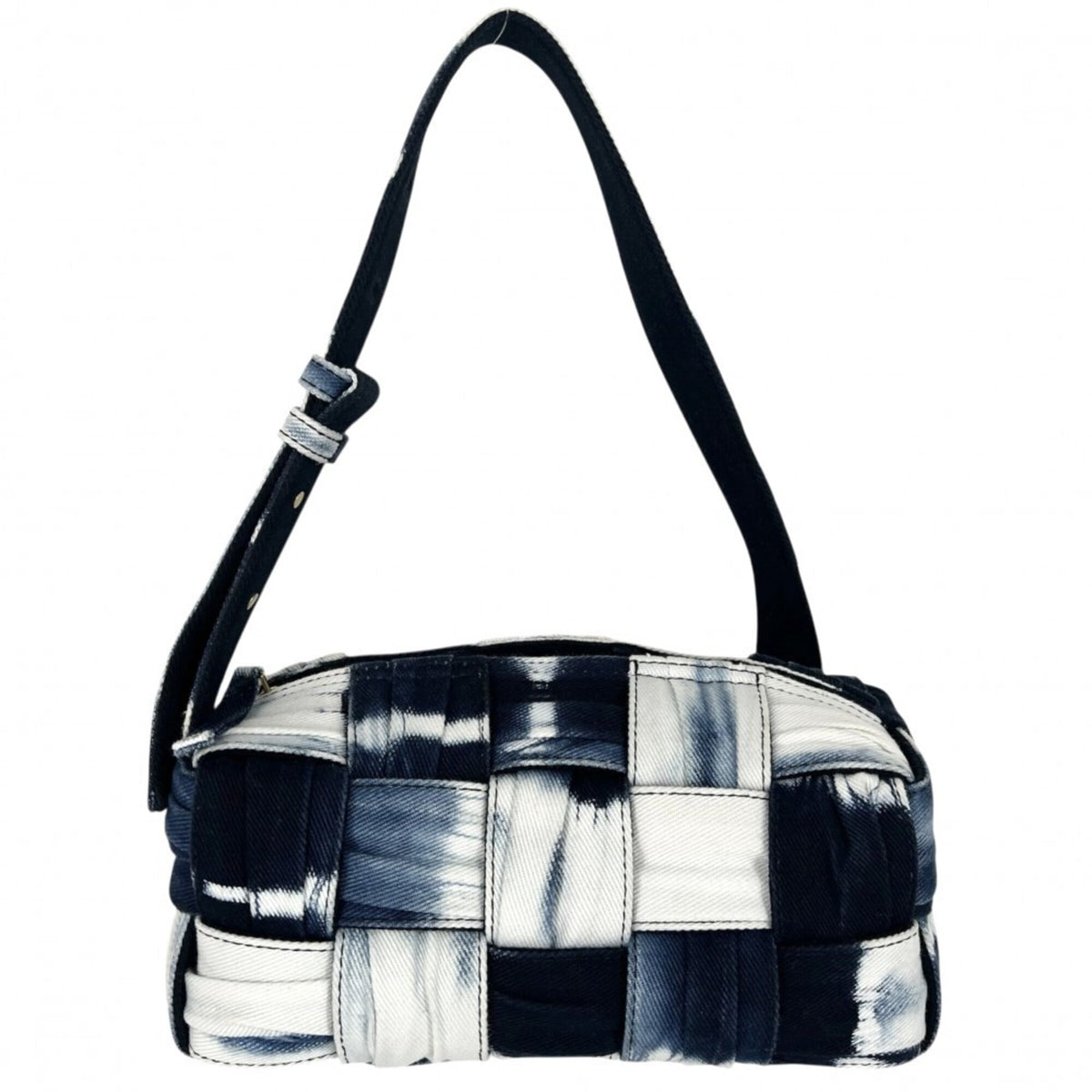 Bottega Veneta Navy White Denim Shoulder Bag (Pre-Owned)
