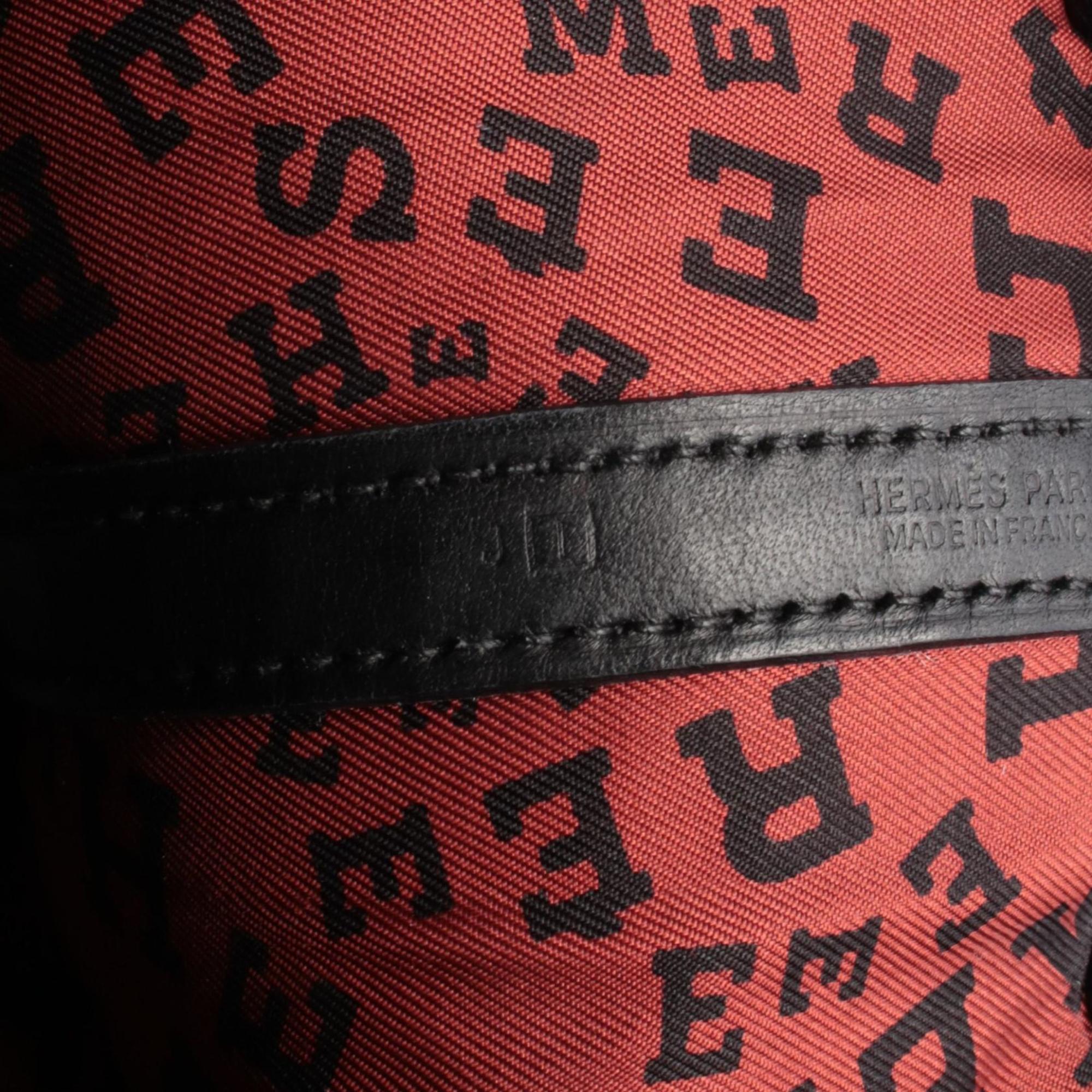 Hermes Black Leather Handbag Tote Bag (Pre-Owned)