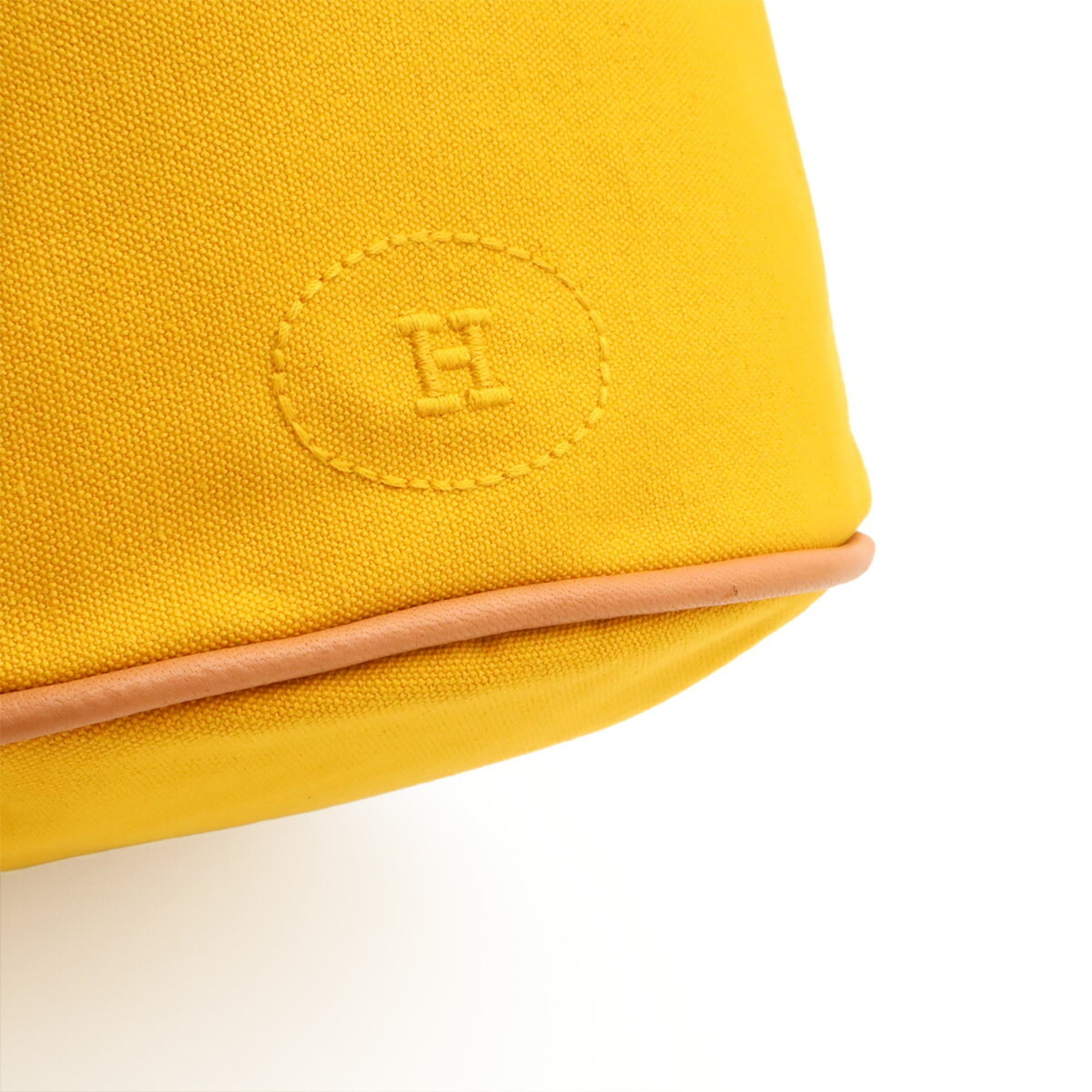 Hermes Yellow Canvas Leather Shoulder Bag (Pre-Owned)