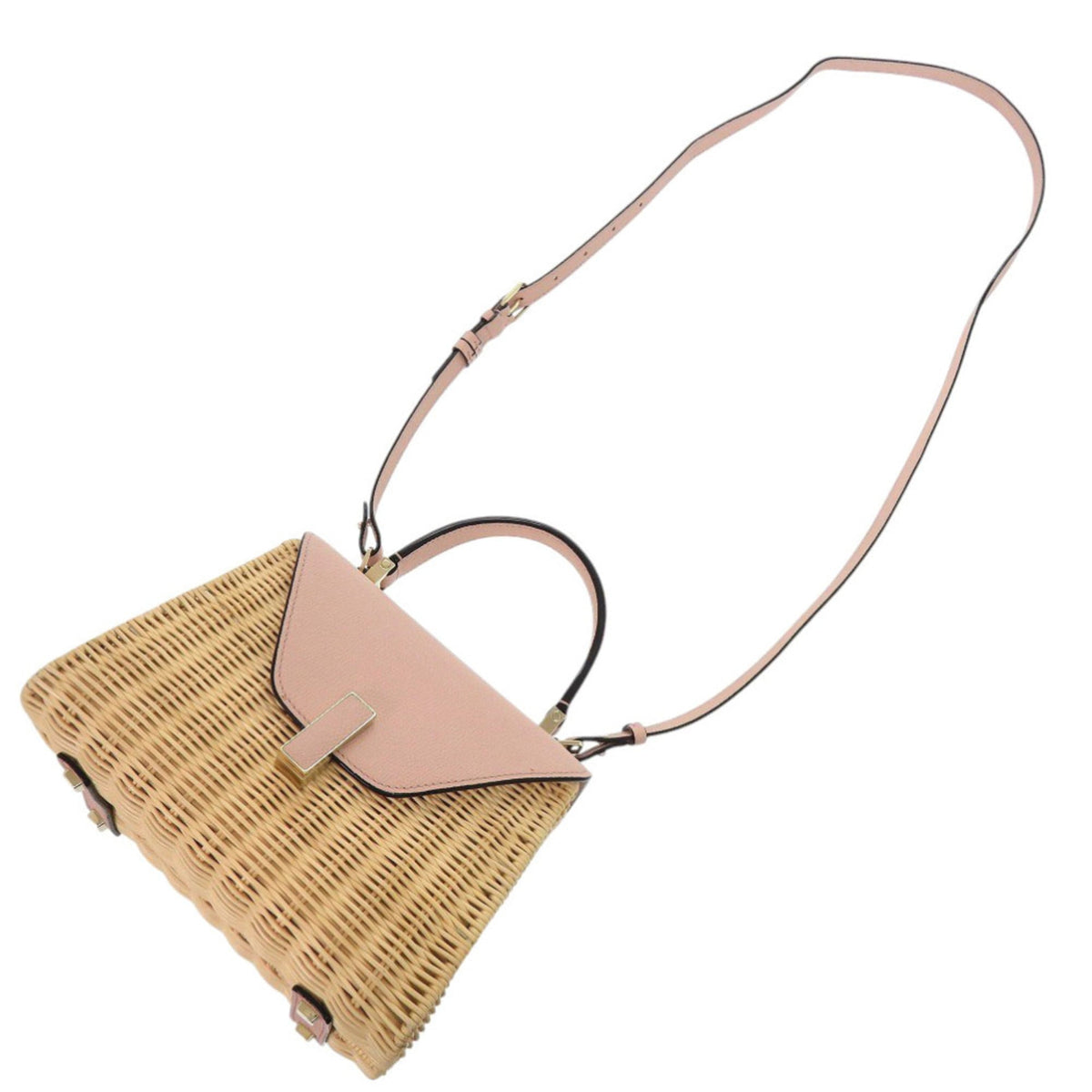 Valextra Beige Pink Leather Handbag (Pre-Owned)