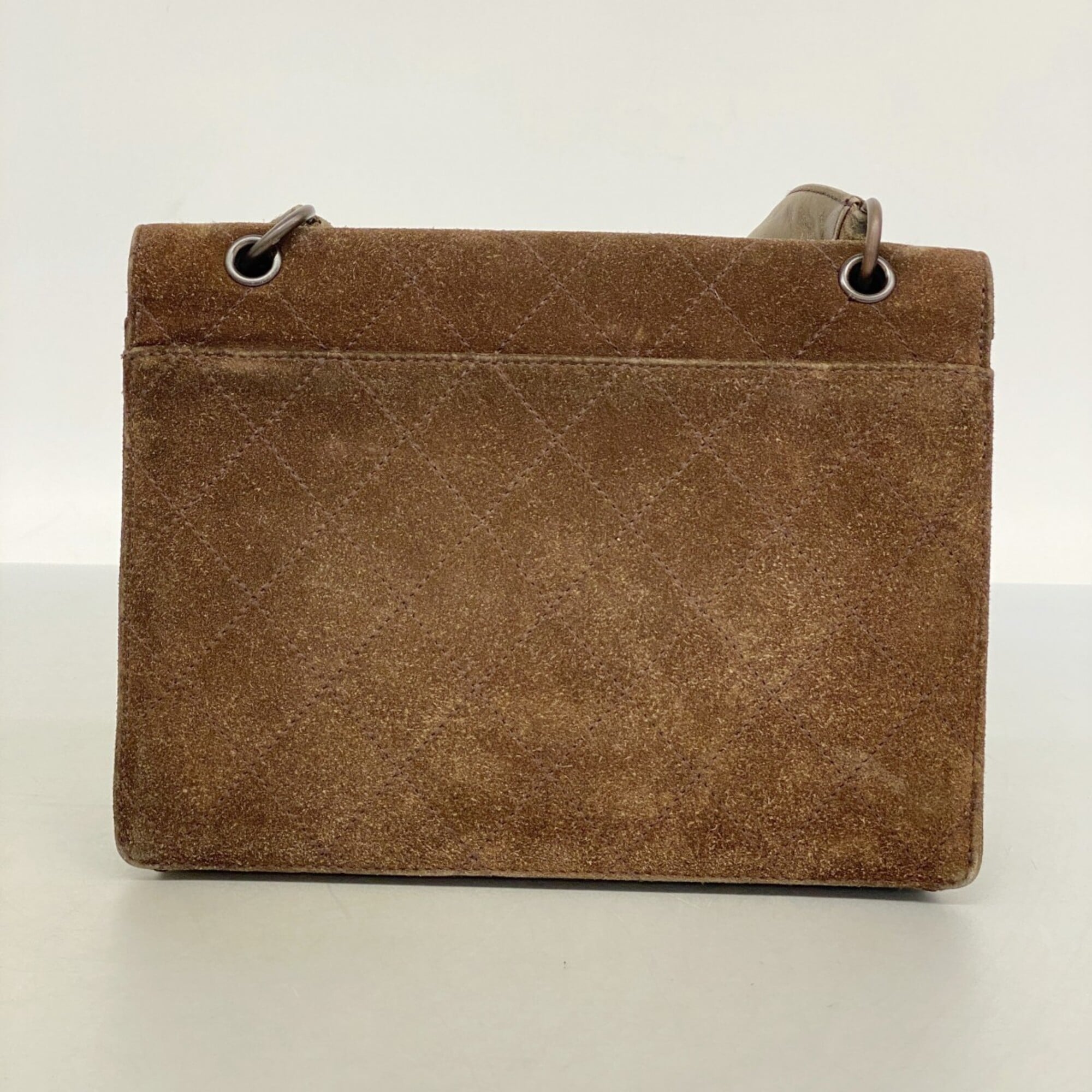 Chanel Dark Brown Suede Shoulder Bag (Pre-Owned)