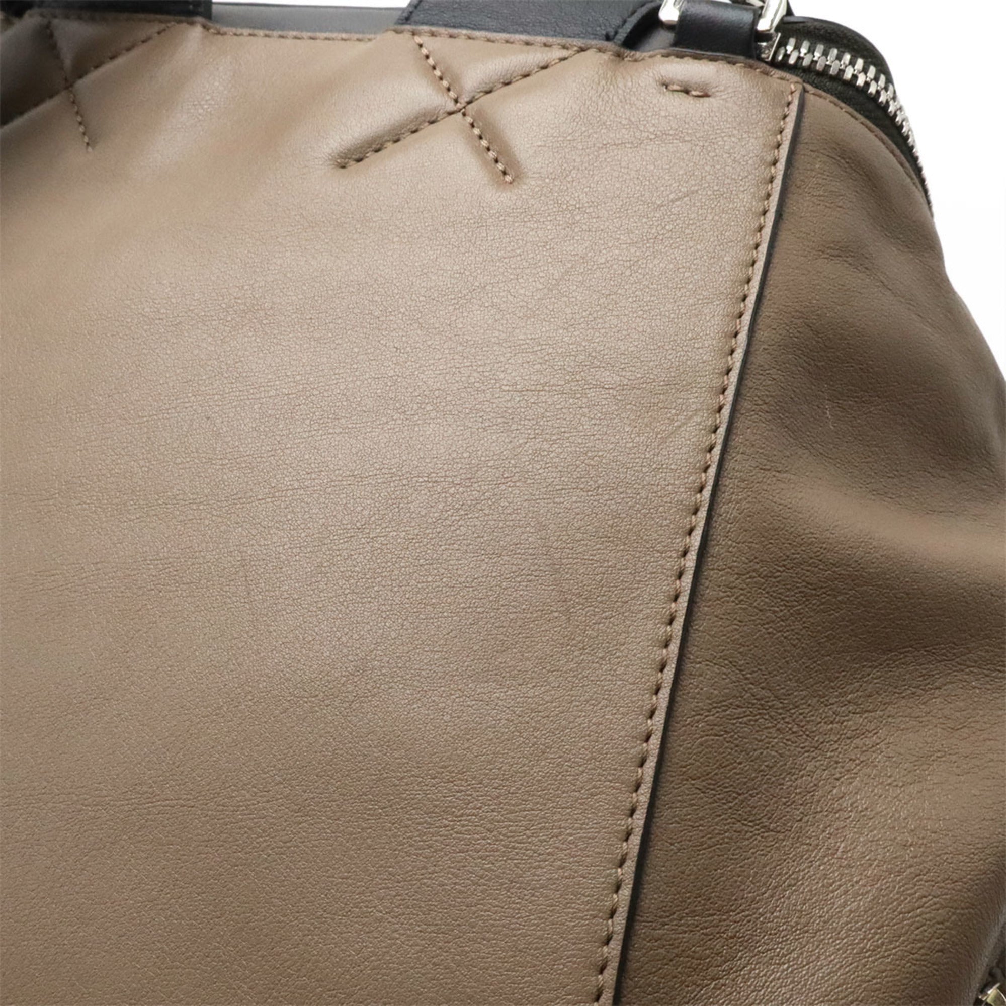 Loewe Black Brown Gray Leather Backpack (Pre-Owned)