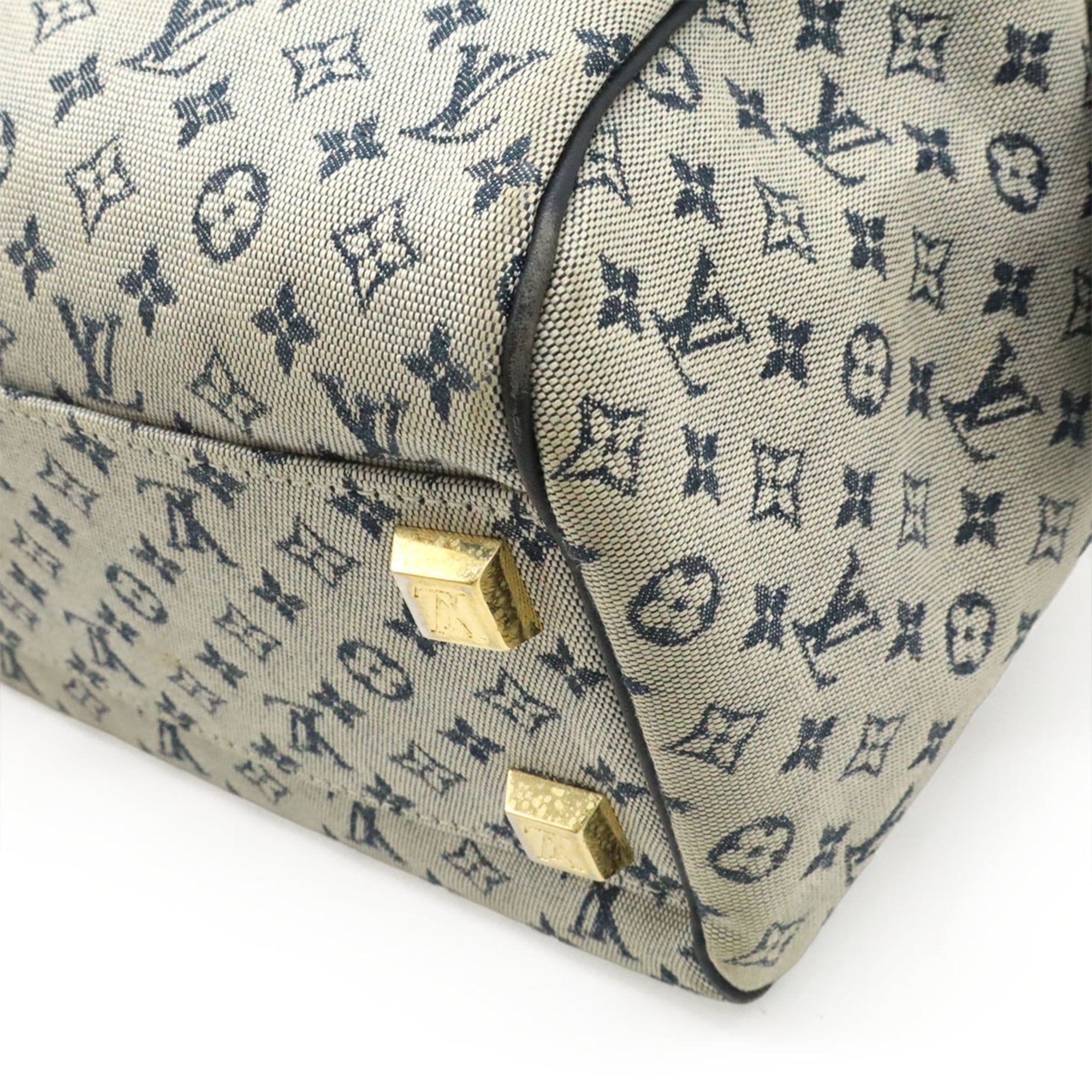 Louis Vuitton Blue Canvas Leather Handbag (Pre-Owned)