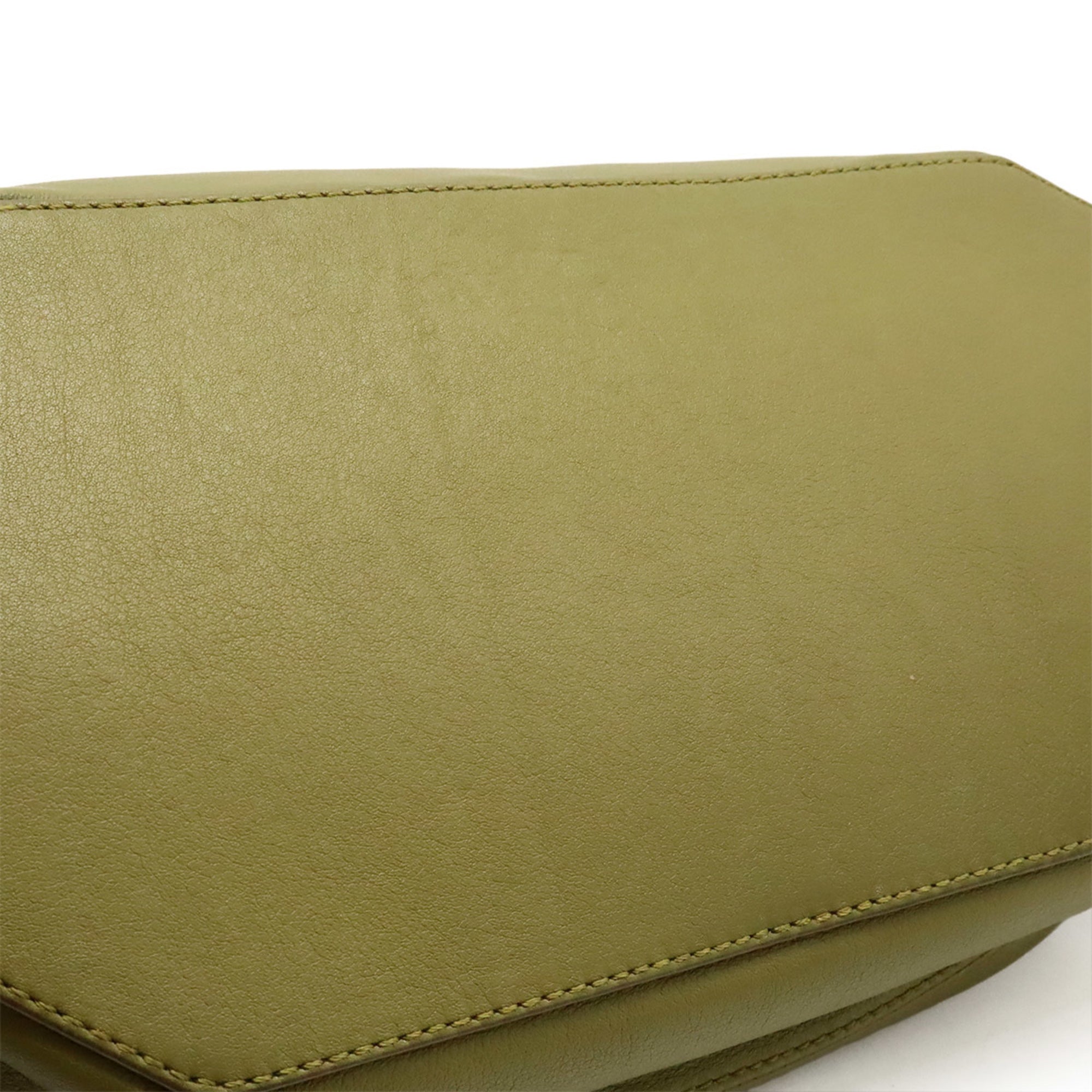 Loewe Green Khaki Leather Shoulder Bag Sling Bag (Pre-Owned)