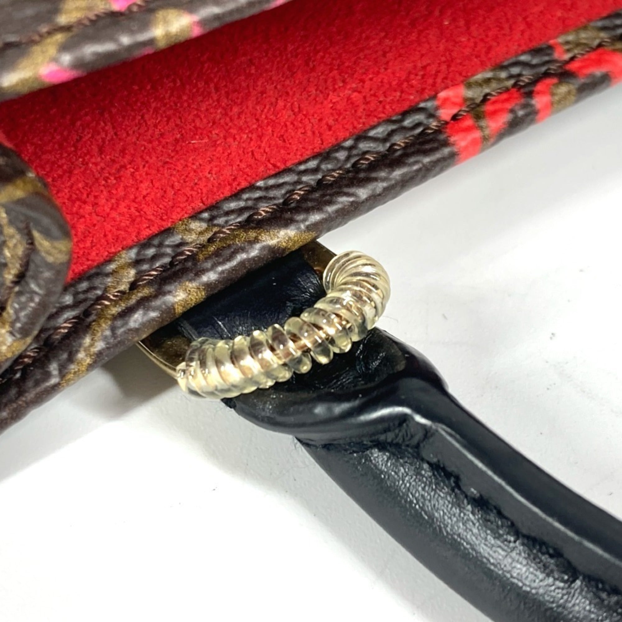 Louis Vuitton Brown Monogram Red Color Monogram Handbag Shoulder Bag (Pre-Owned)