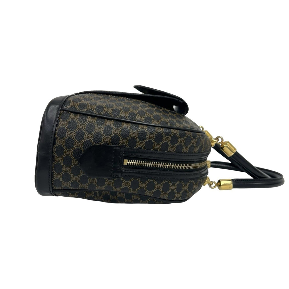 Celine Black Brown Leather Pvc Boston Bag Handbag Tote Bag (Pre-Owned)