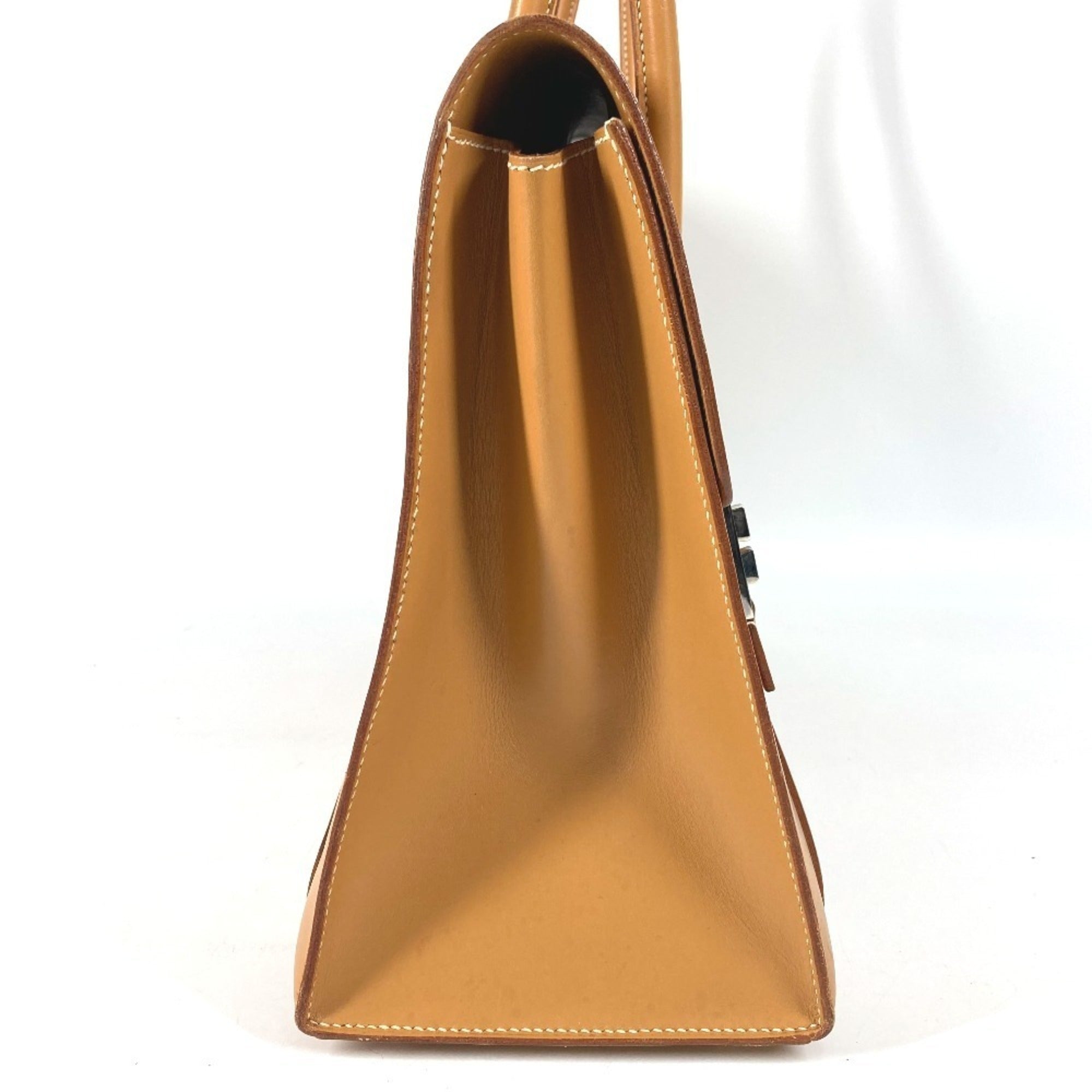Hermes Natural Box Calf Leather Handbag Tote Bag (Pre-Owned)