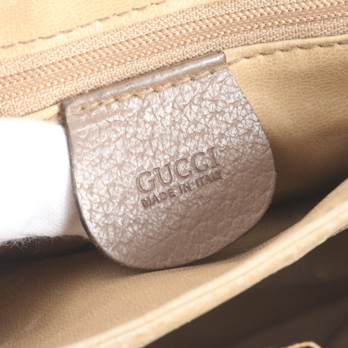 Gucci Brown Leather Coated Canvas Shoulder Bag (Pre-Owned)