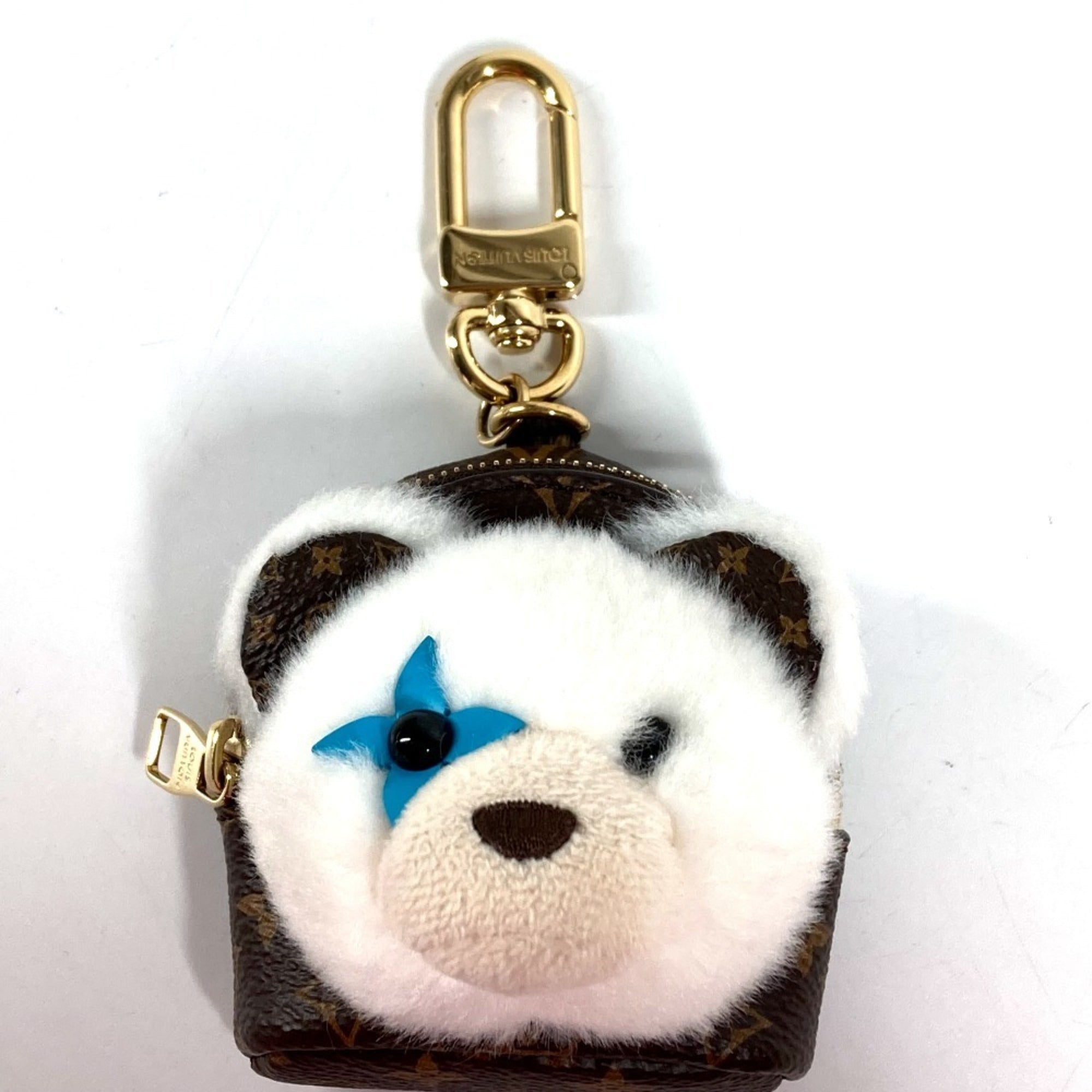 Louis Vuitton Brown White Monogram Fur Handbag Pouch (Pre-Owned)