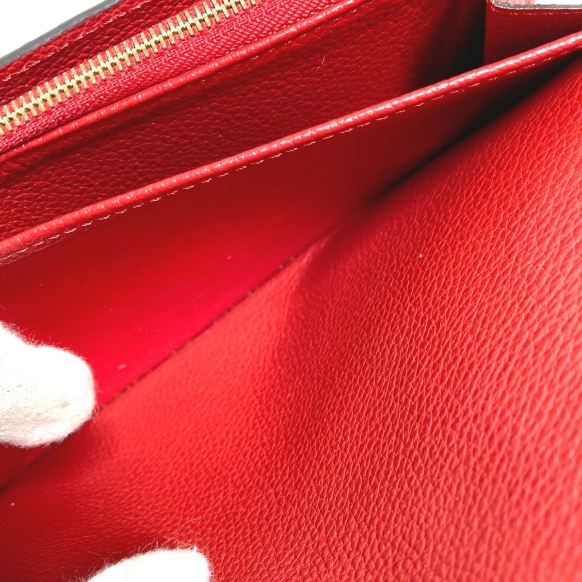 Louis Vuitton Red Color Monogram Empreinte Long Wallet (Bi-Fold) (Pre-Owned)