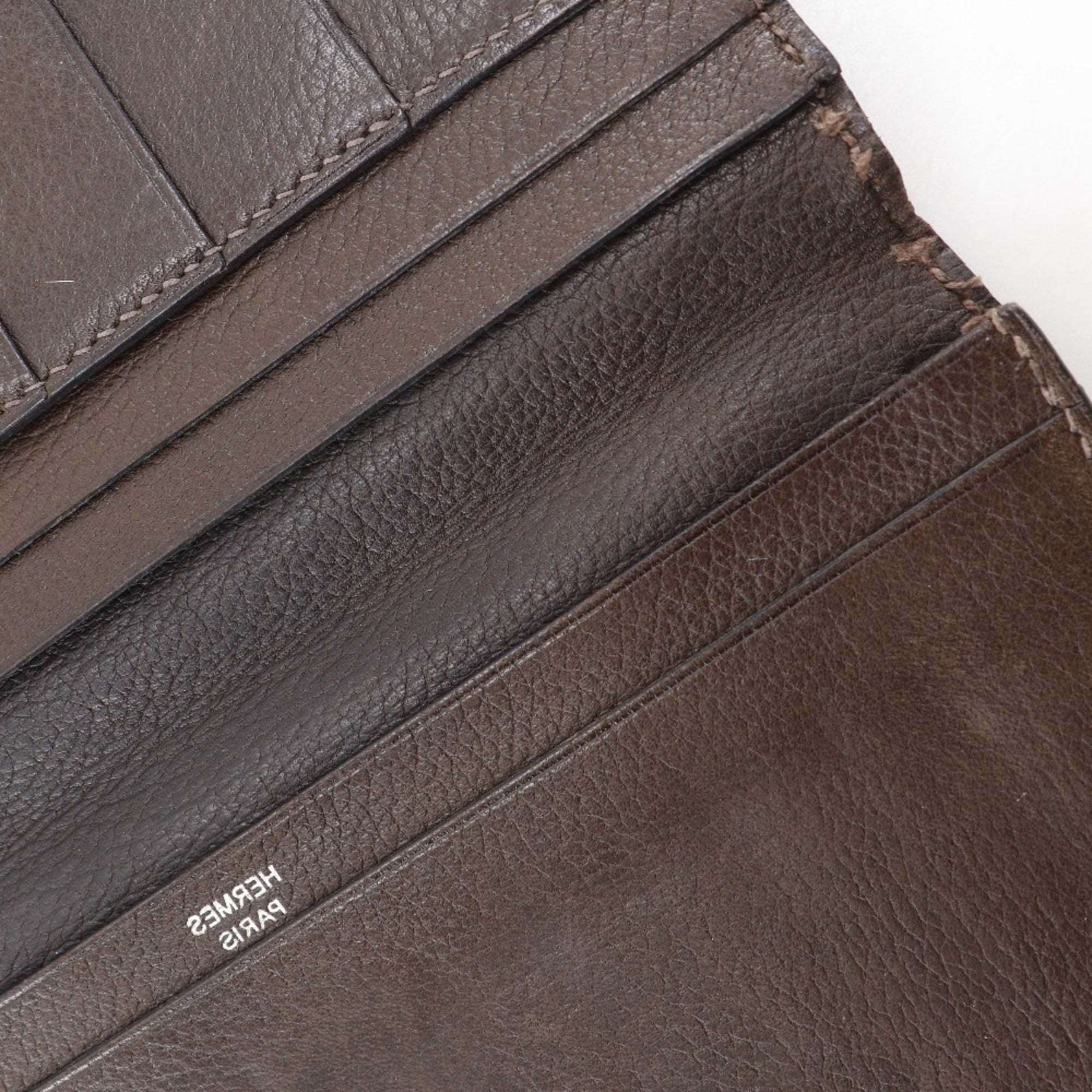 Hermes Brown Leather Bill Wallet (Bi-Fold) (Pre-Owned)